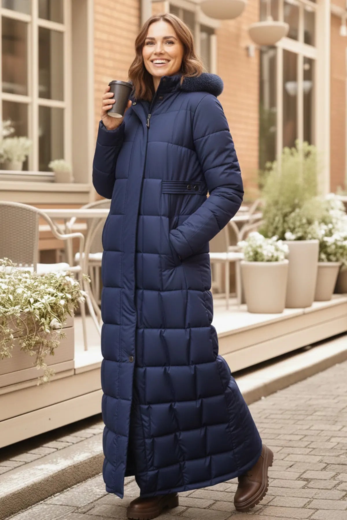 Hooded Quilted Coat, view 3