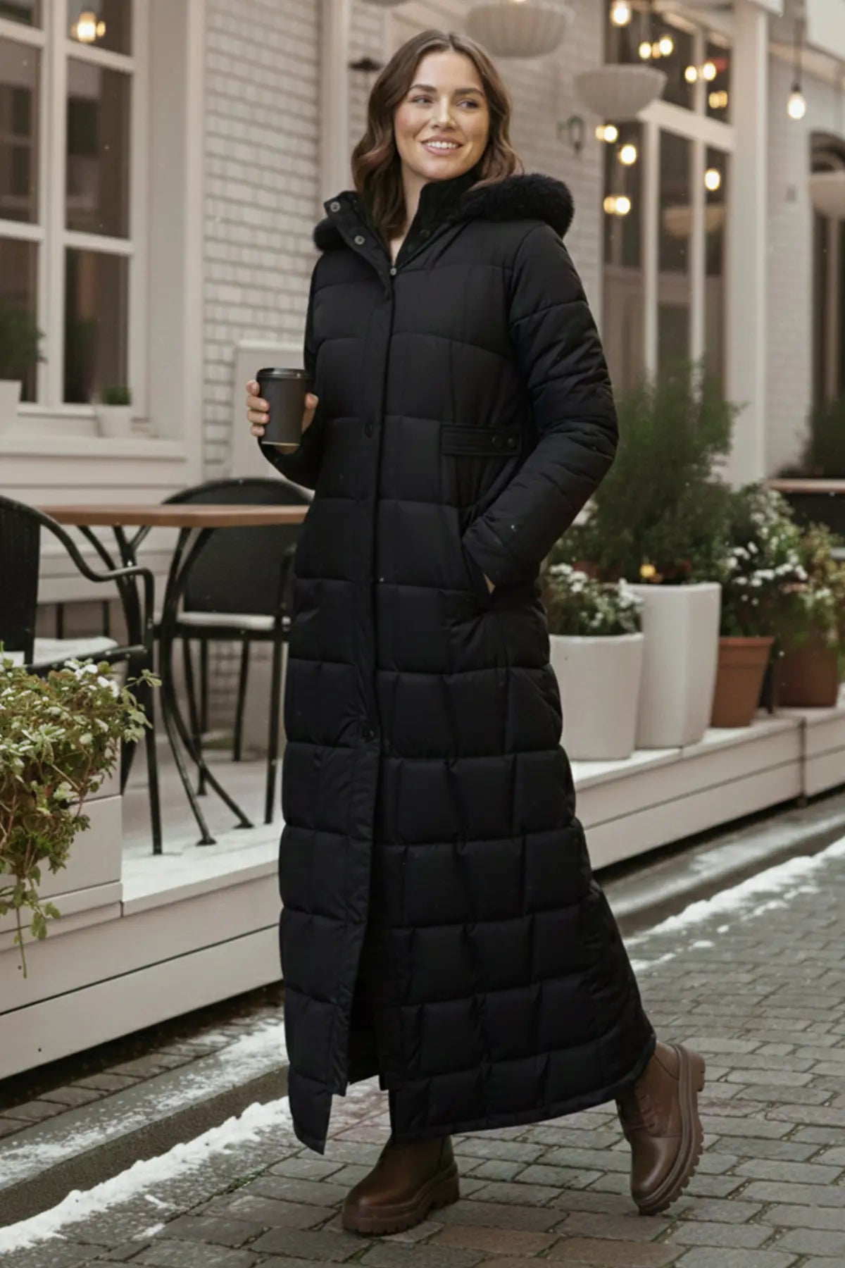 Hooded Quilted Coat, view 2
