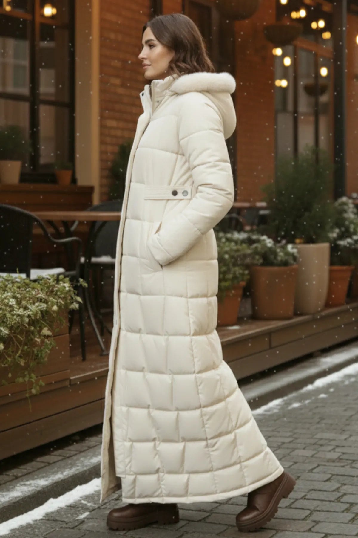 Hooded Quilted Coat, view 2