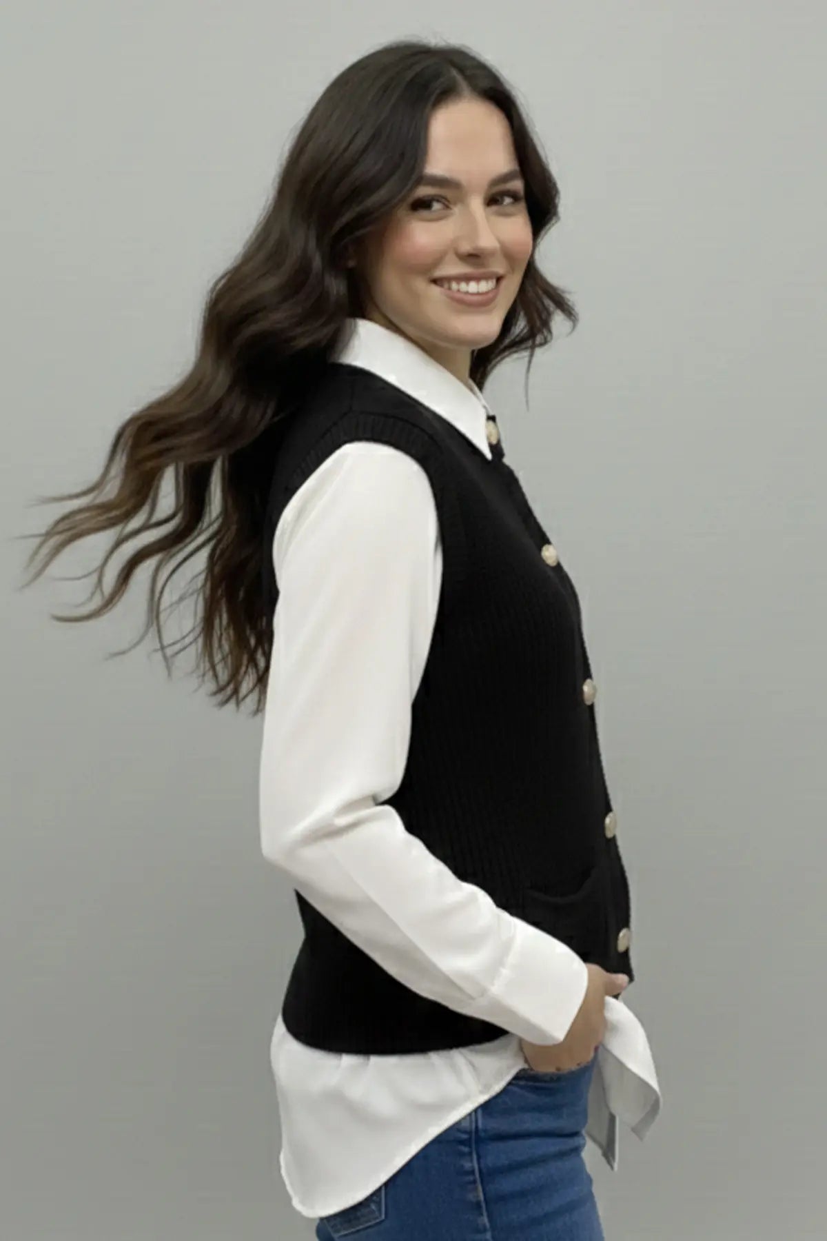Pocket Knit Vest, view 4