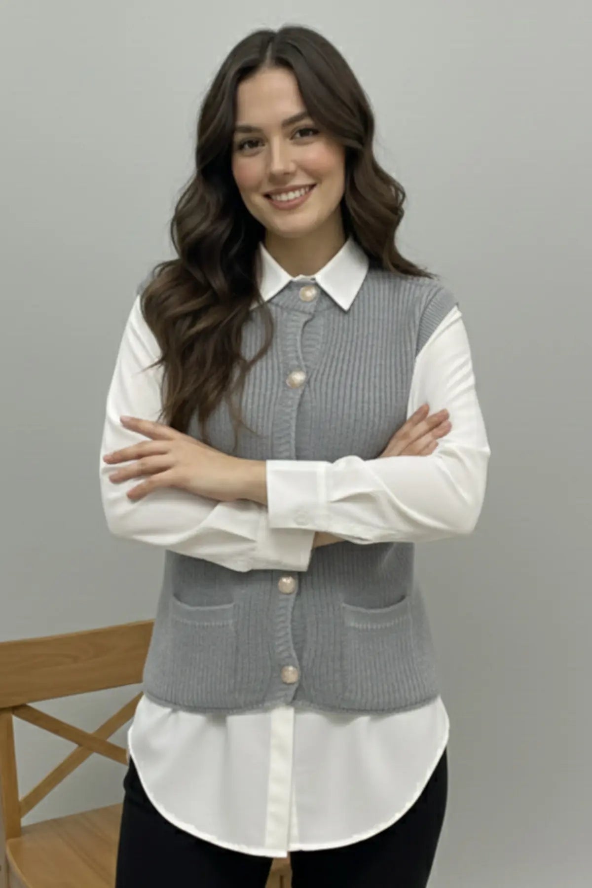 Pocket Knit Vest, view 2