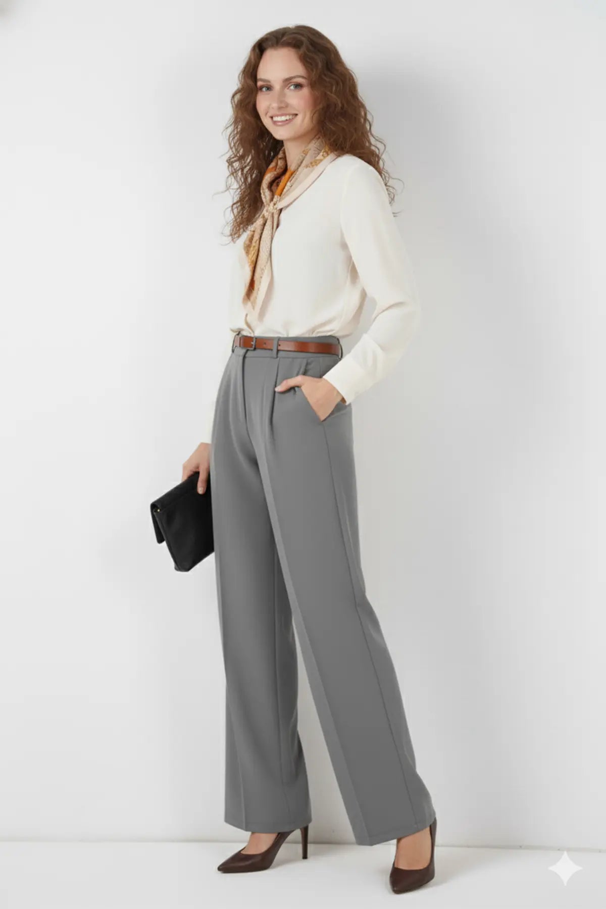 Belted Hijab Trousers, view 3