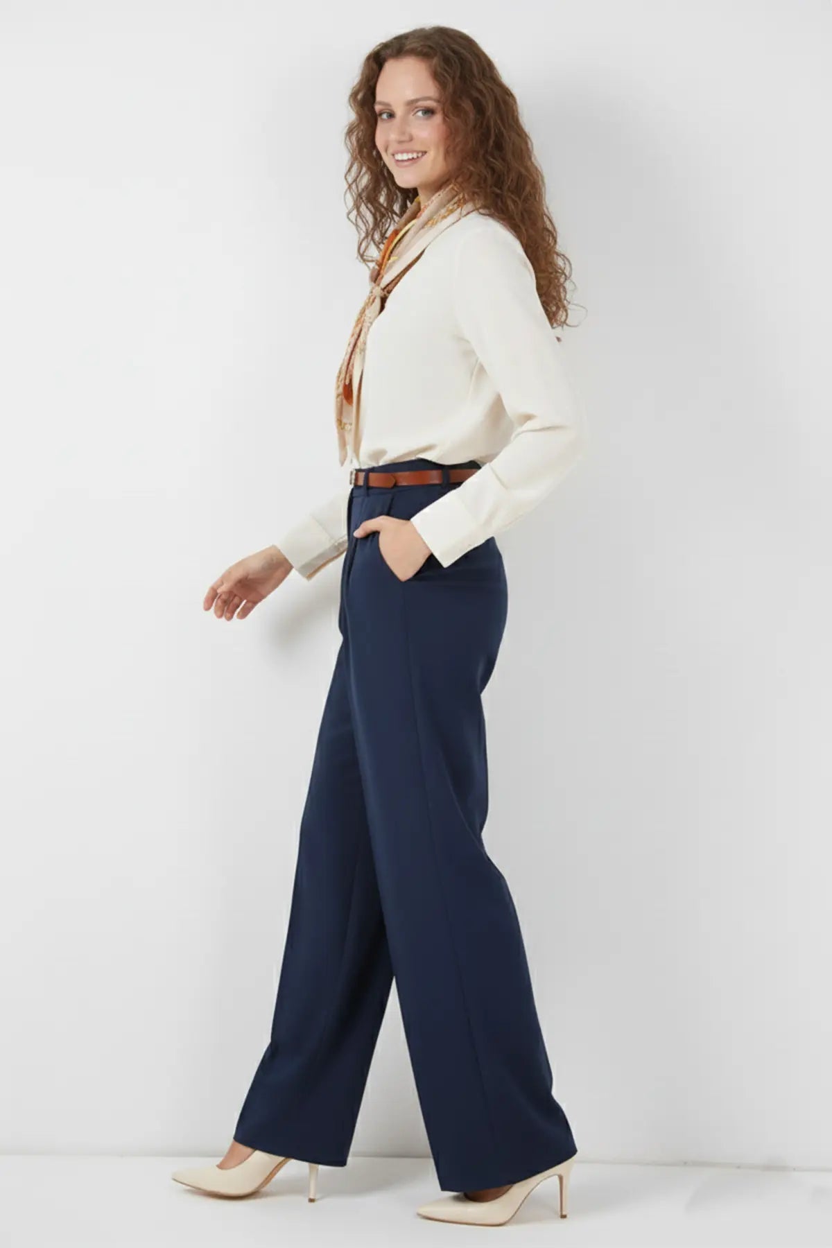 Belted Hijab Trousers, view 3