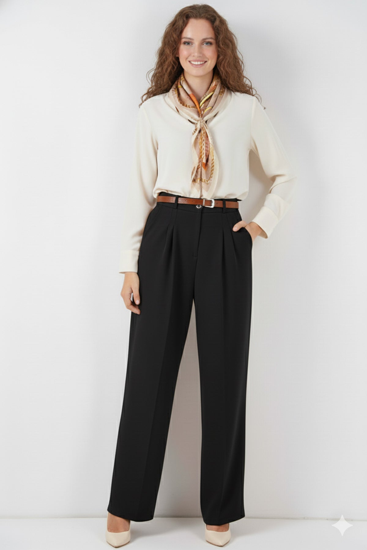 Belted Hijab Trousers by NEOMODEST