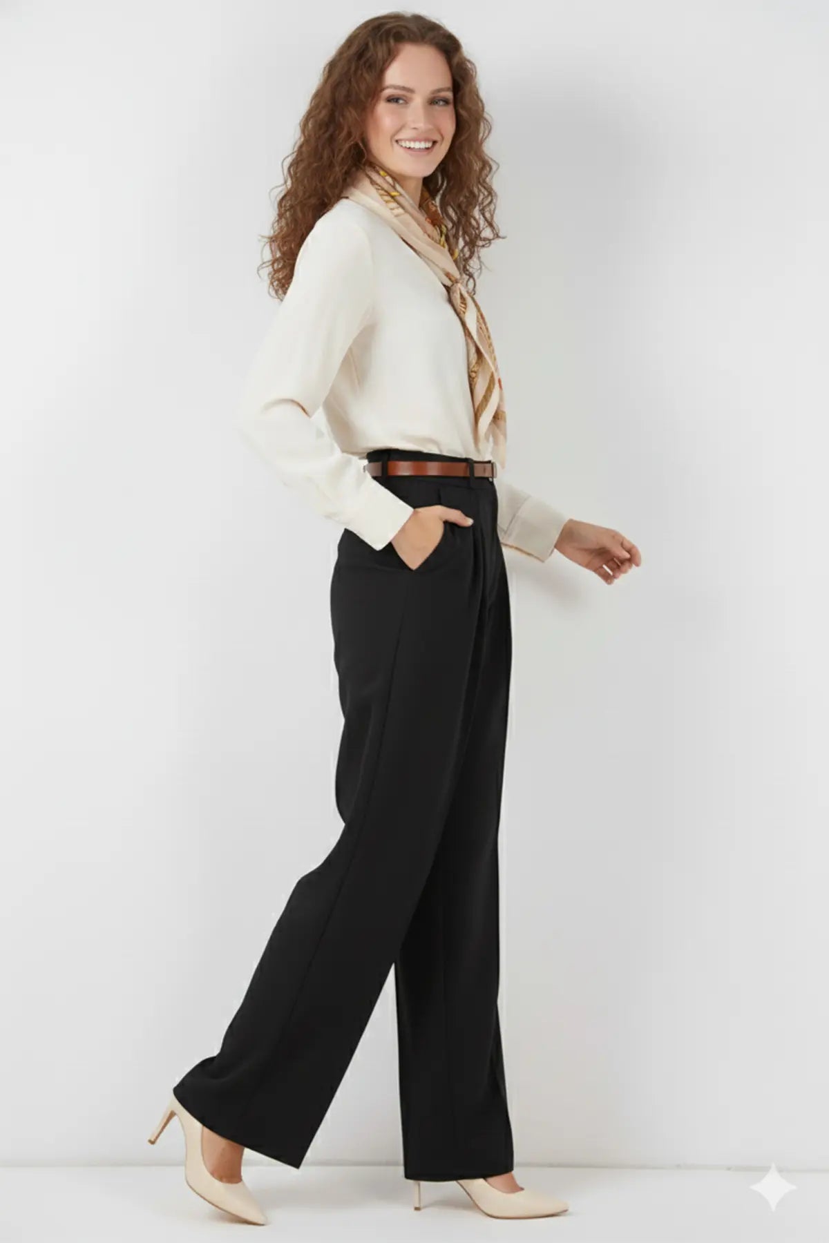 Belted Hijab Trousers, view 3