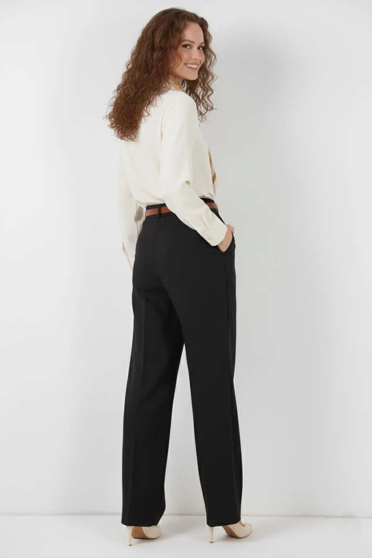 Belted Hijab Trousers, view 4