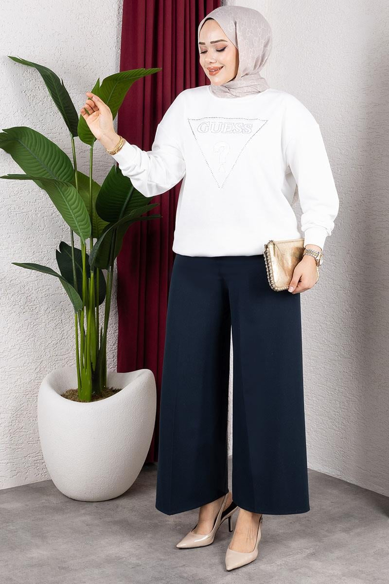 Elastic Waist Wide Leg Trousers by NEOMODEST