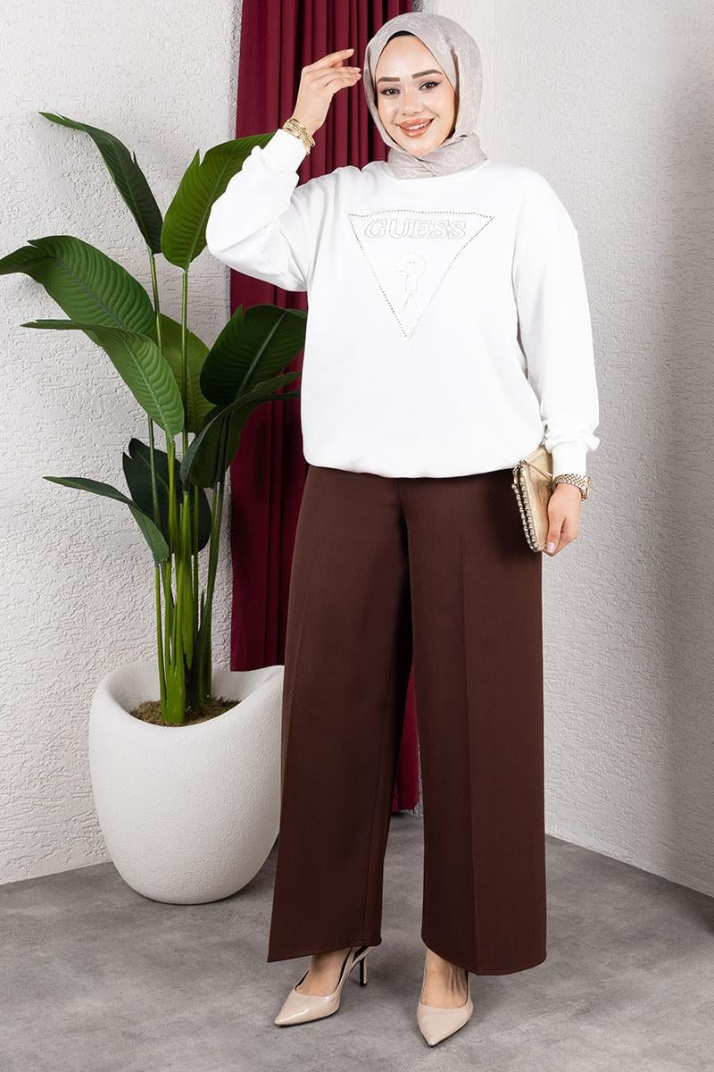 Elastic Waist Wide Leg Trousers by NEOMODEST