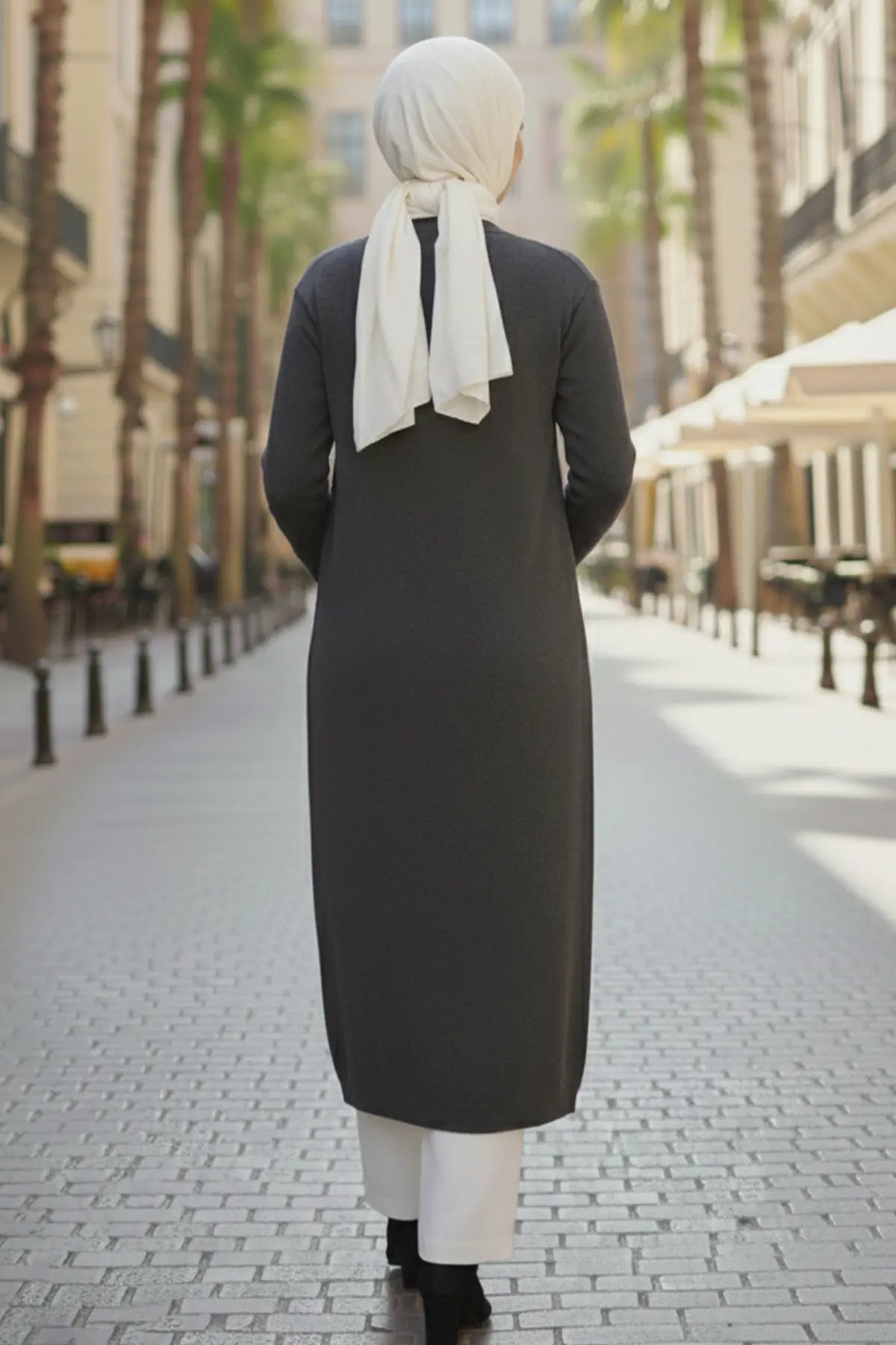 Long Knitted Cardigan With Pockets, view 4