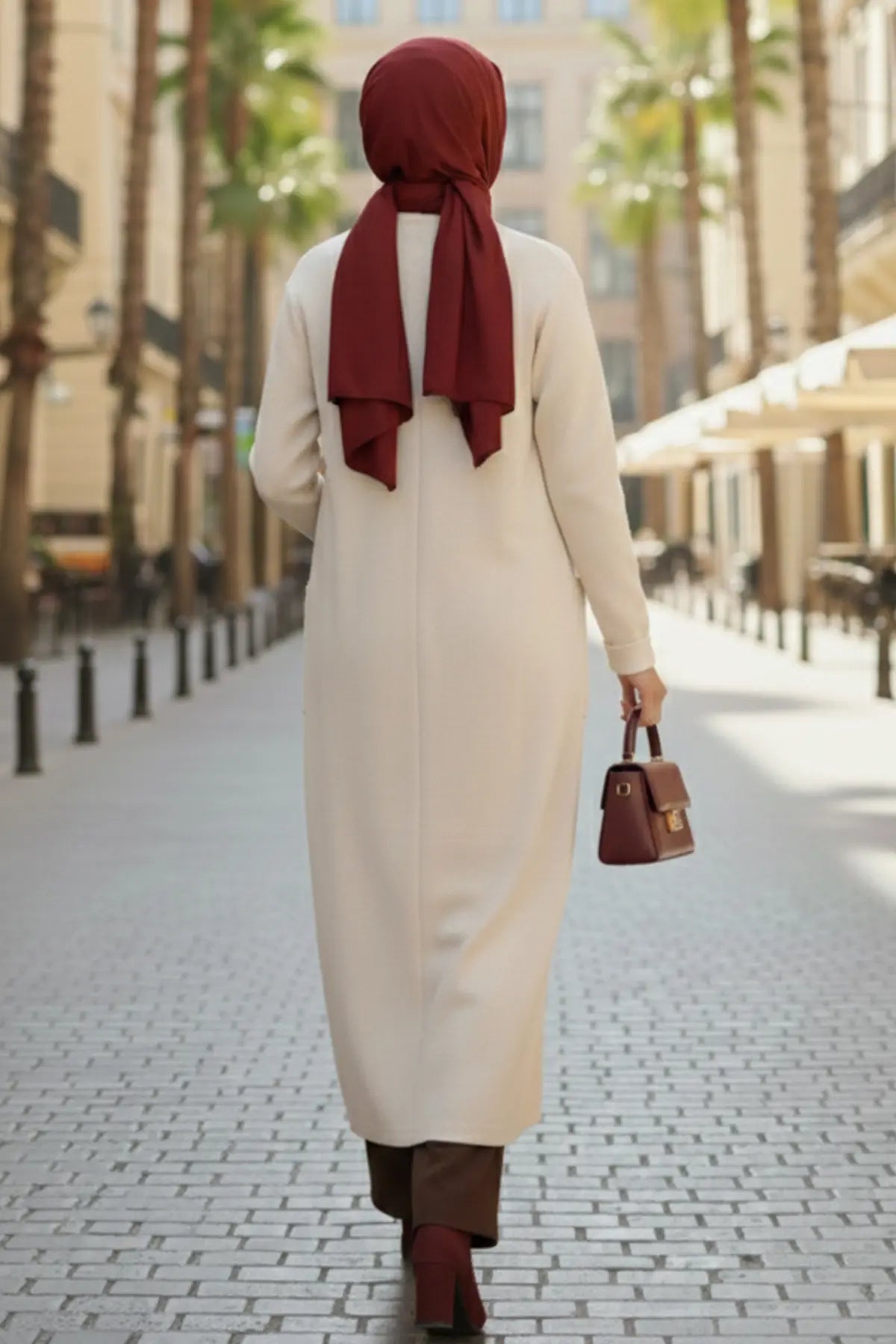 Long Knitted Cardigan With Pockets, view 3