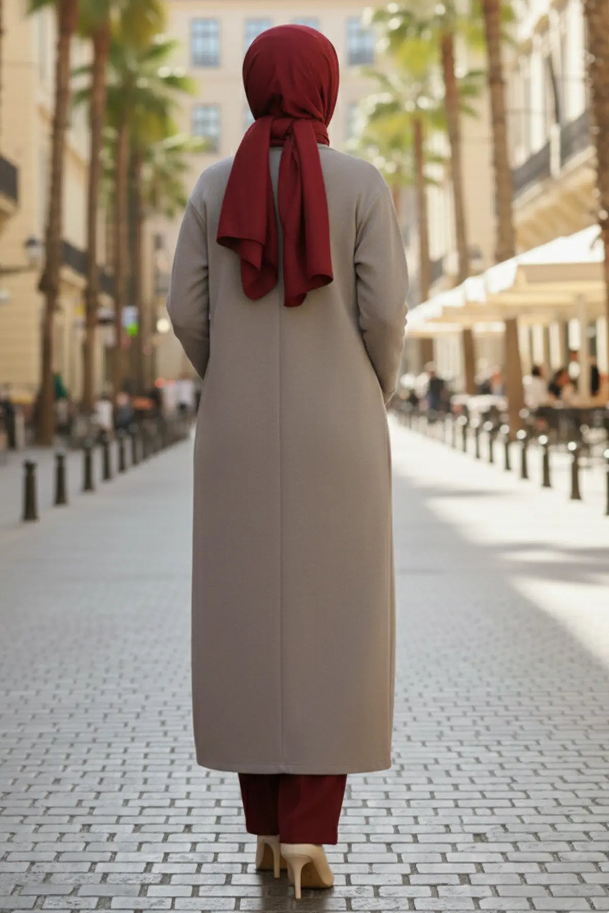 Long Knitted Cardigan With Pockets, view 4