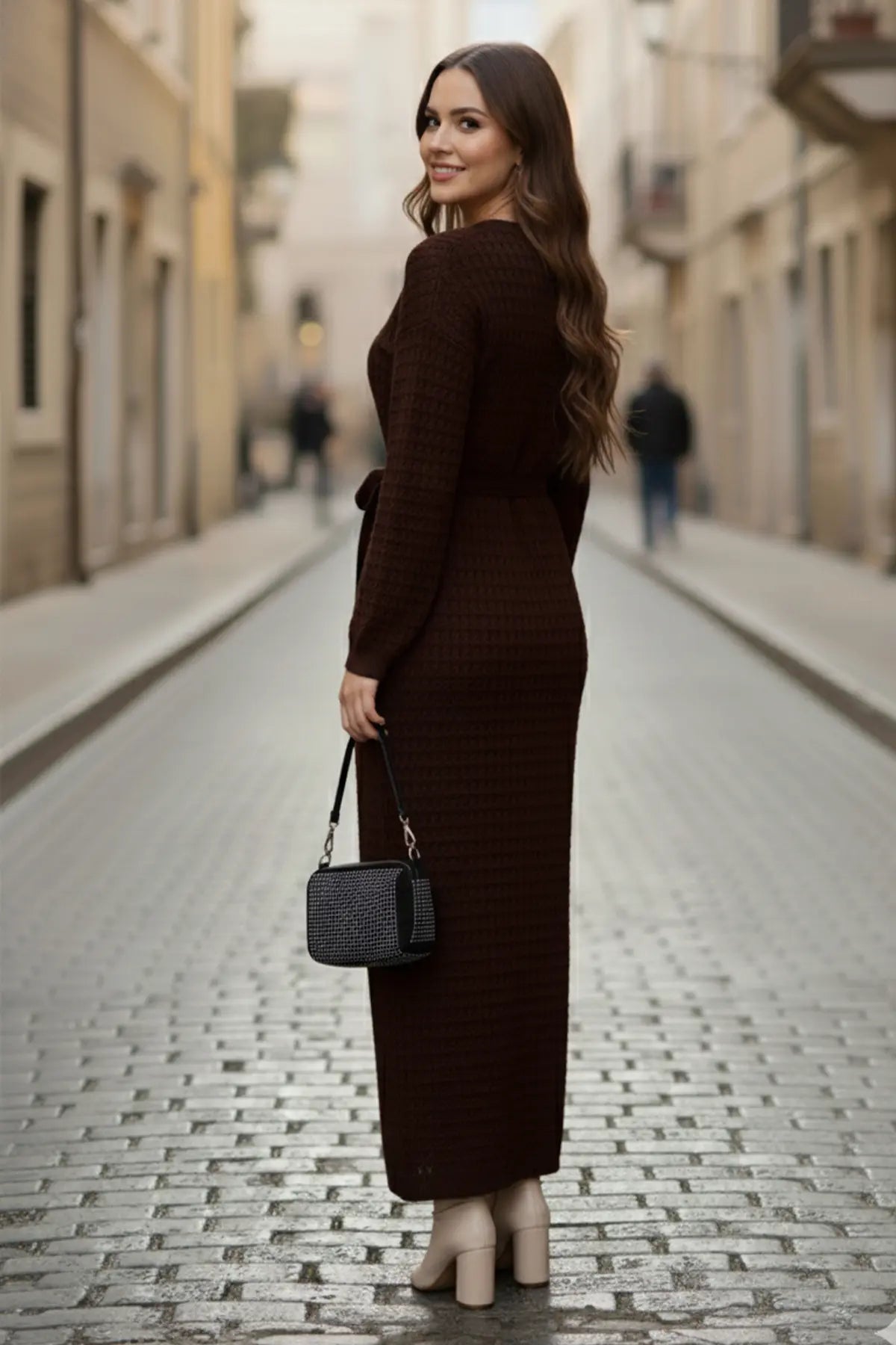 Palm Tree Mesh Knit Dress, view 3