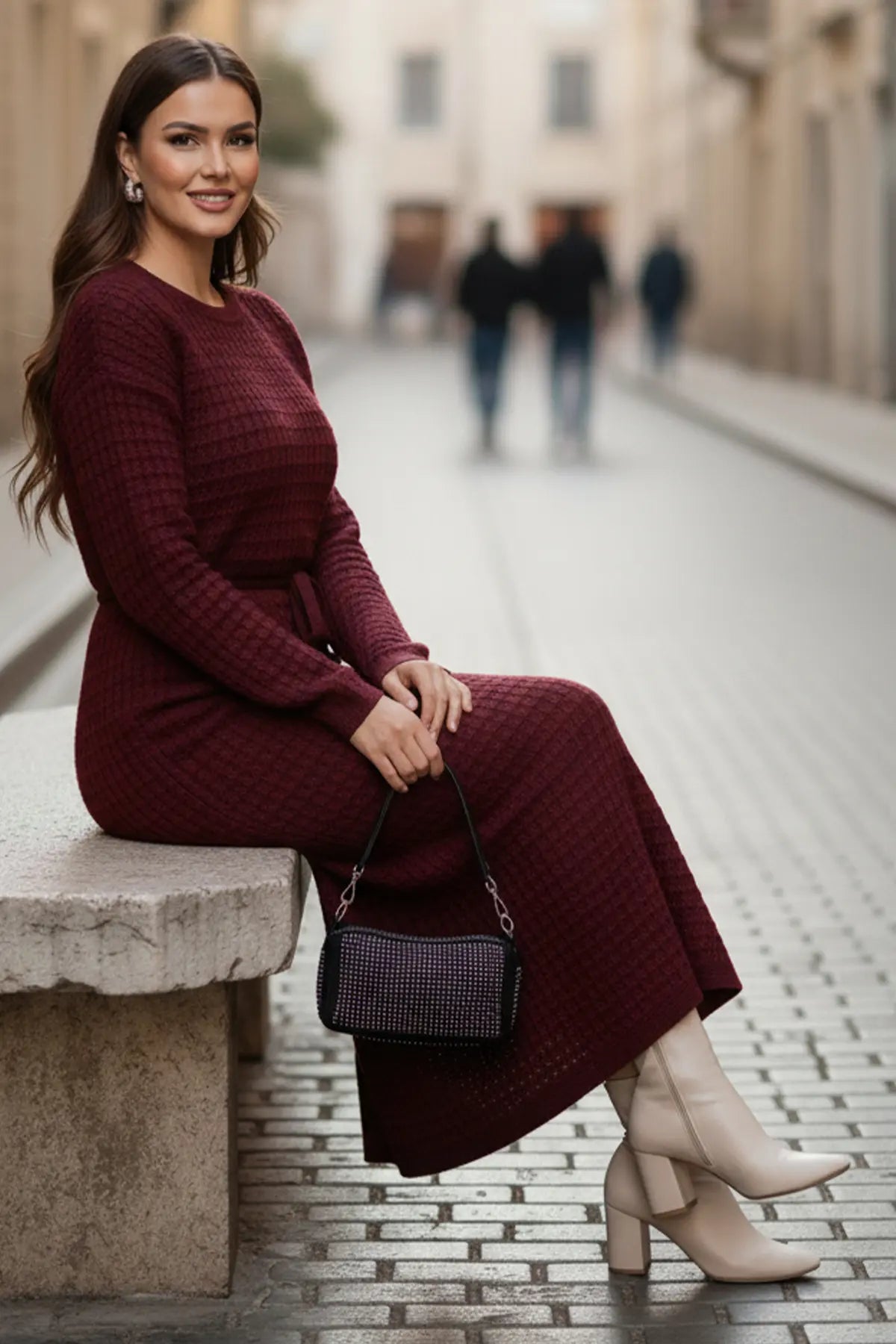 Palm Tree Mesh Knit Dress, view 2