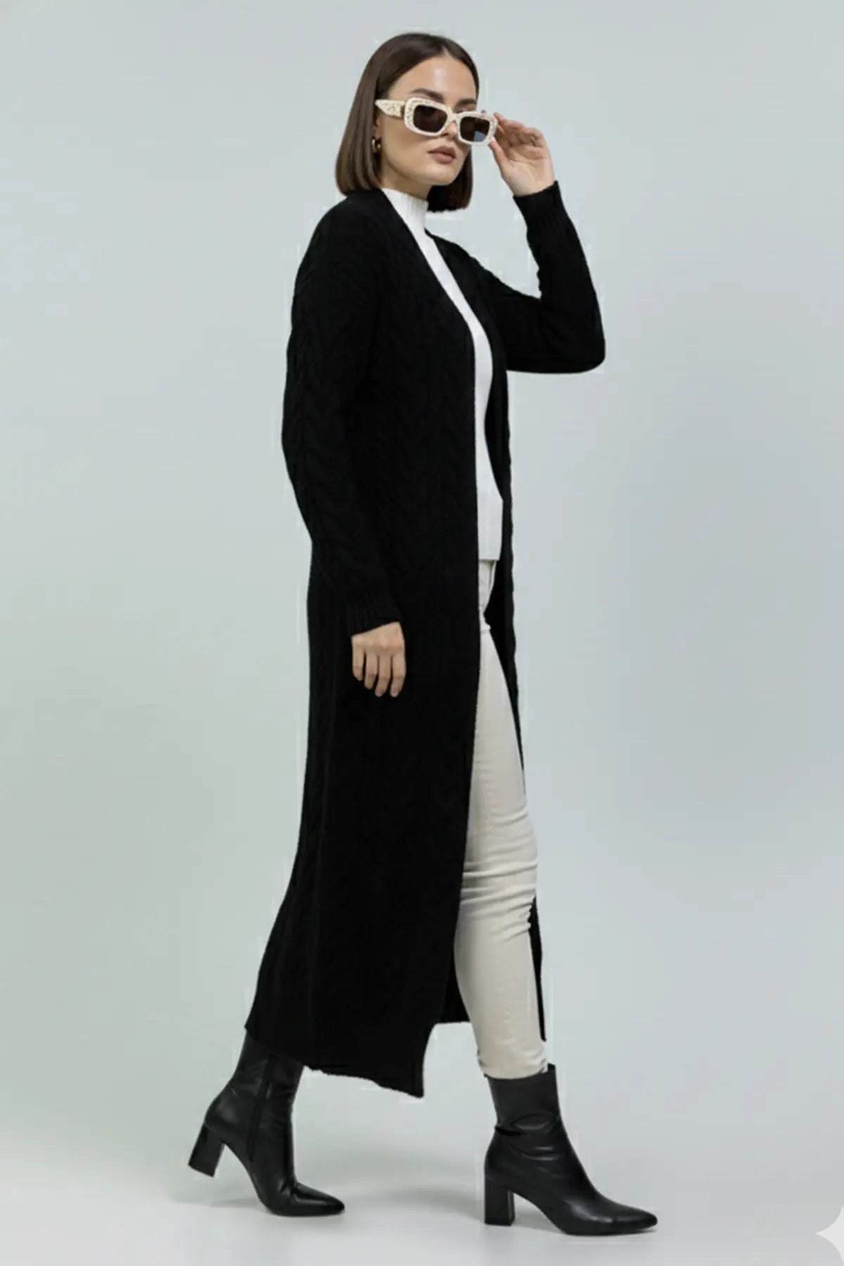 Knitted Patterned Knitwear Cardigan, view 2