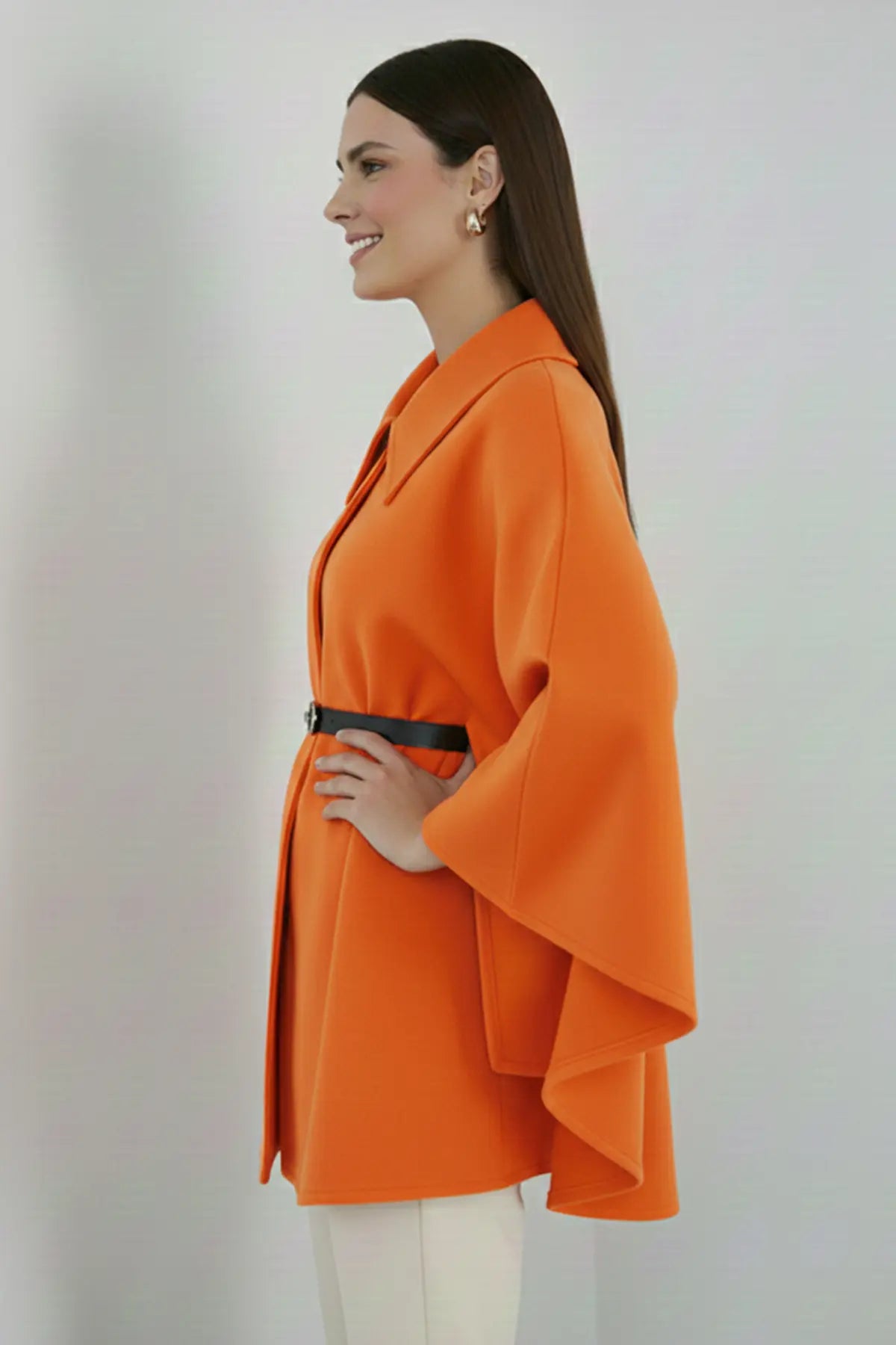 Belted Cashmere Poncho, view 2