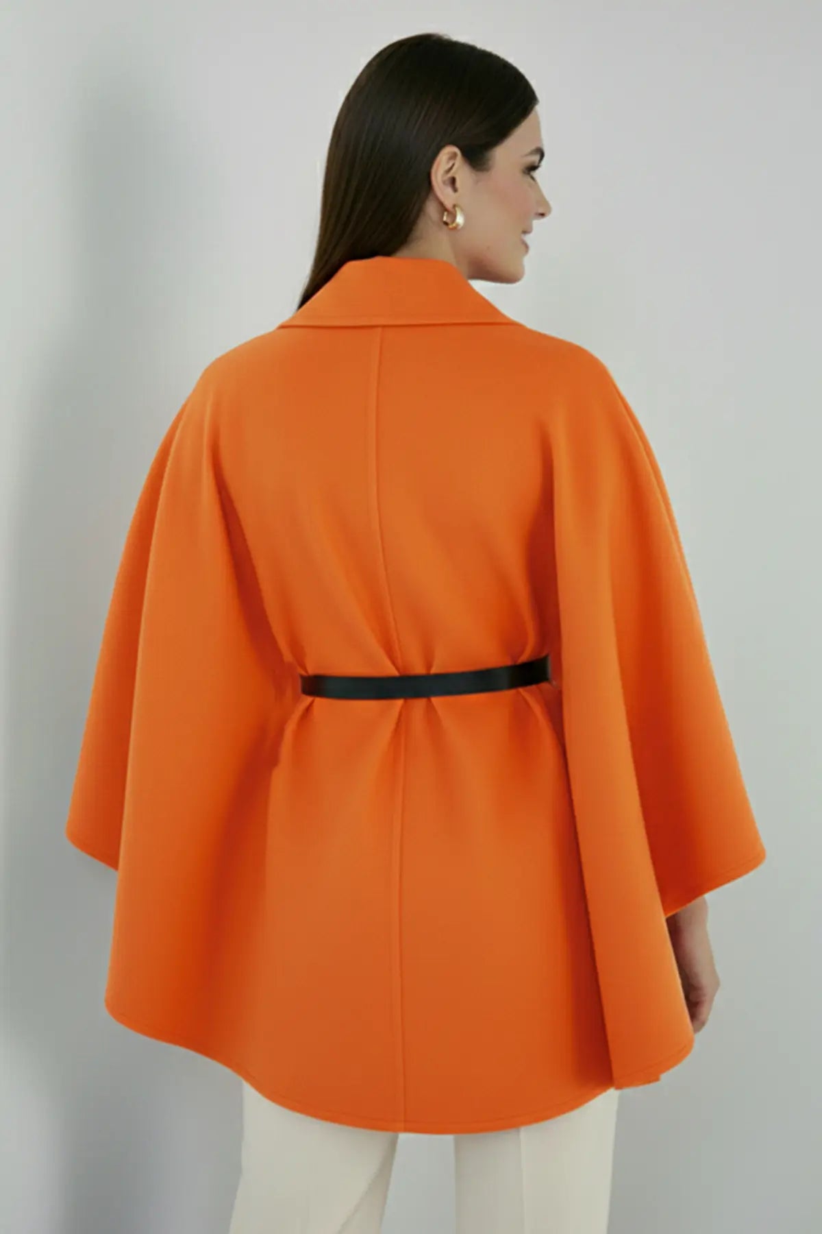 Belted Cashmere Poncho, view 3