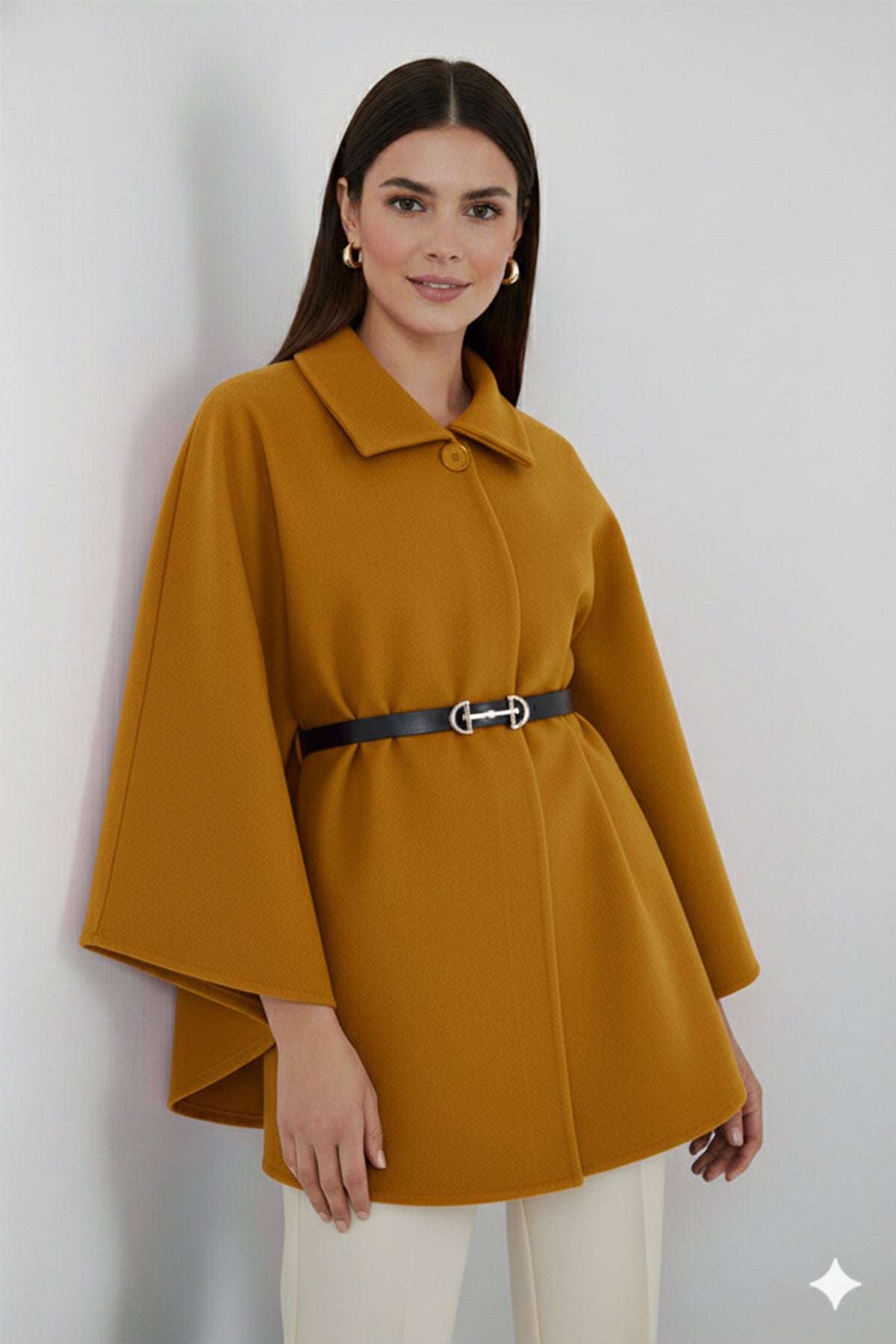 Belted Cashmere Poncho by NEOMODEST