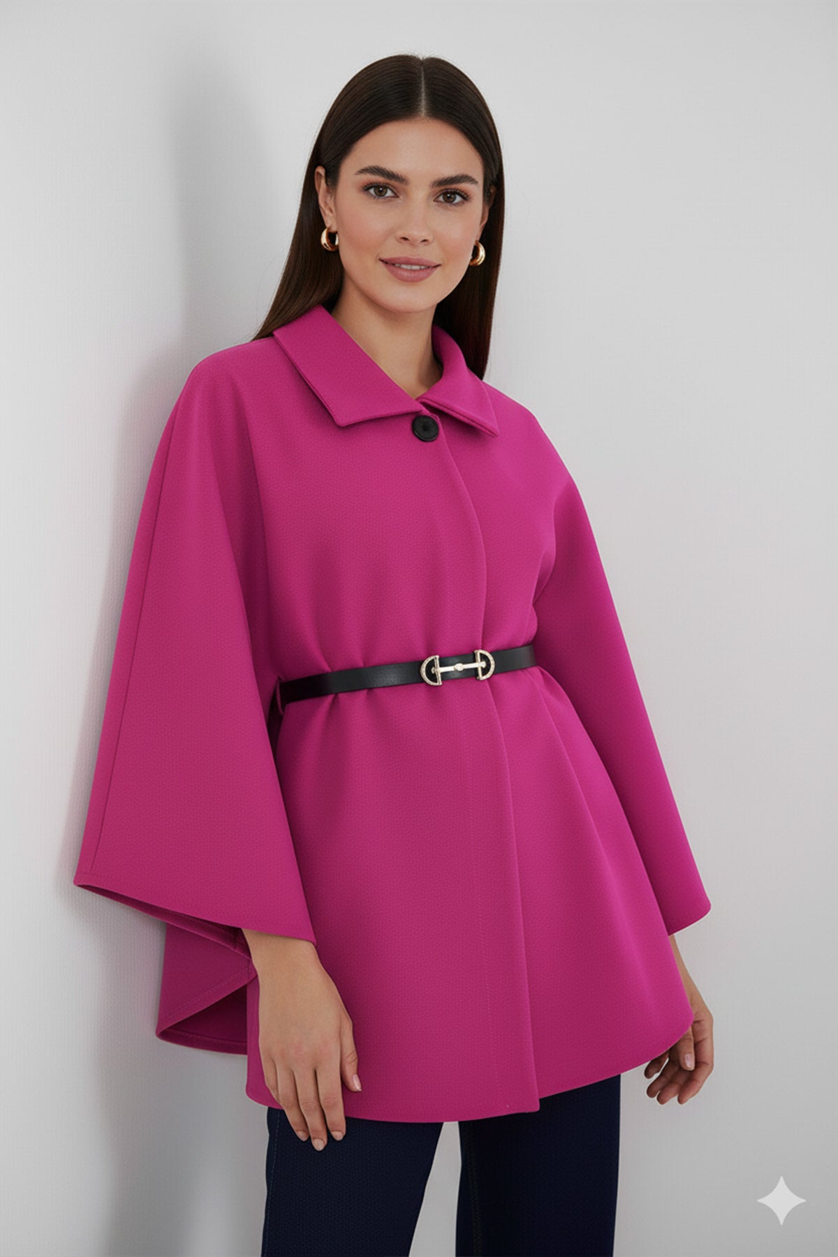 Belted Cashmere Poncho by NEOMODEST