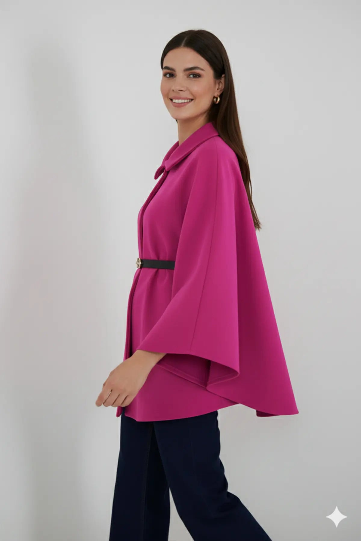 Belted Cashmere Poncho, view 2