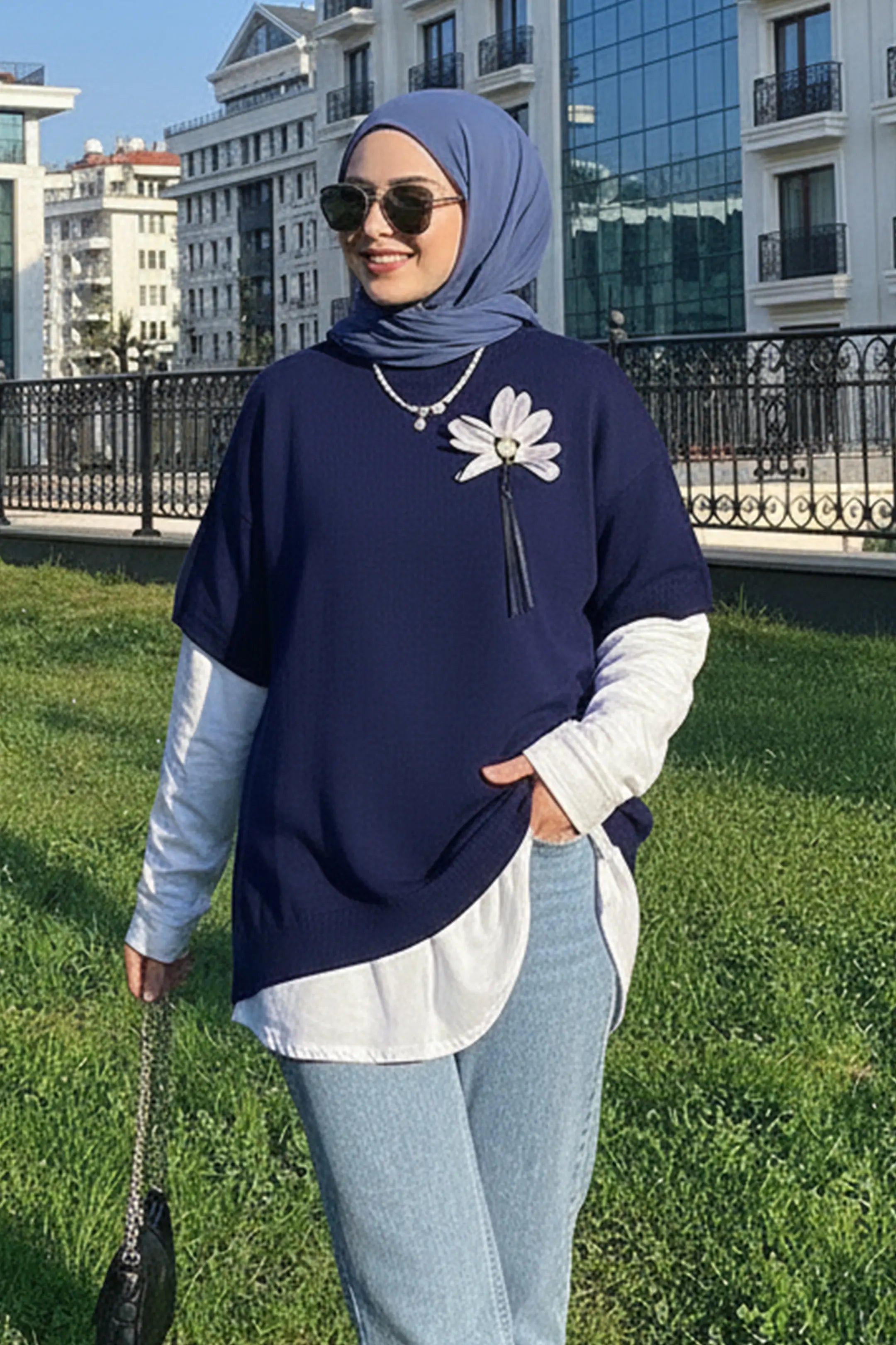 Oversized Ribbed Knit Sweater, view 3