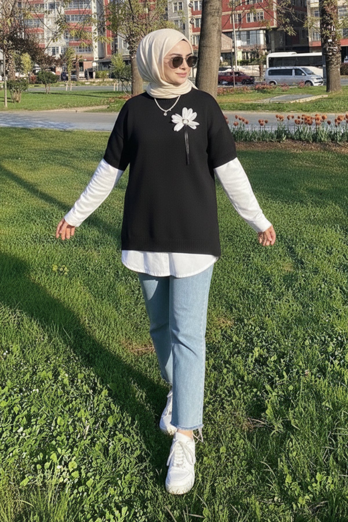 Oversized Ribbed Knit Sweater by NEOMODEST