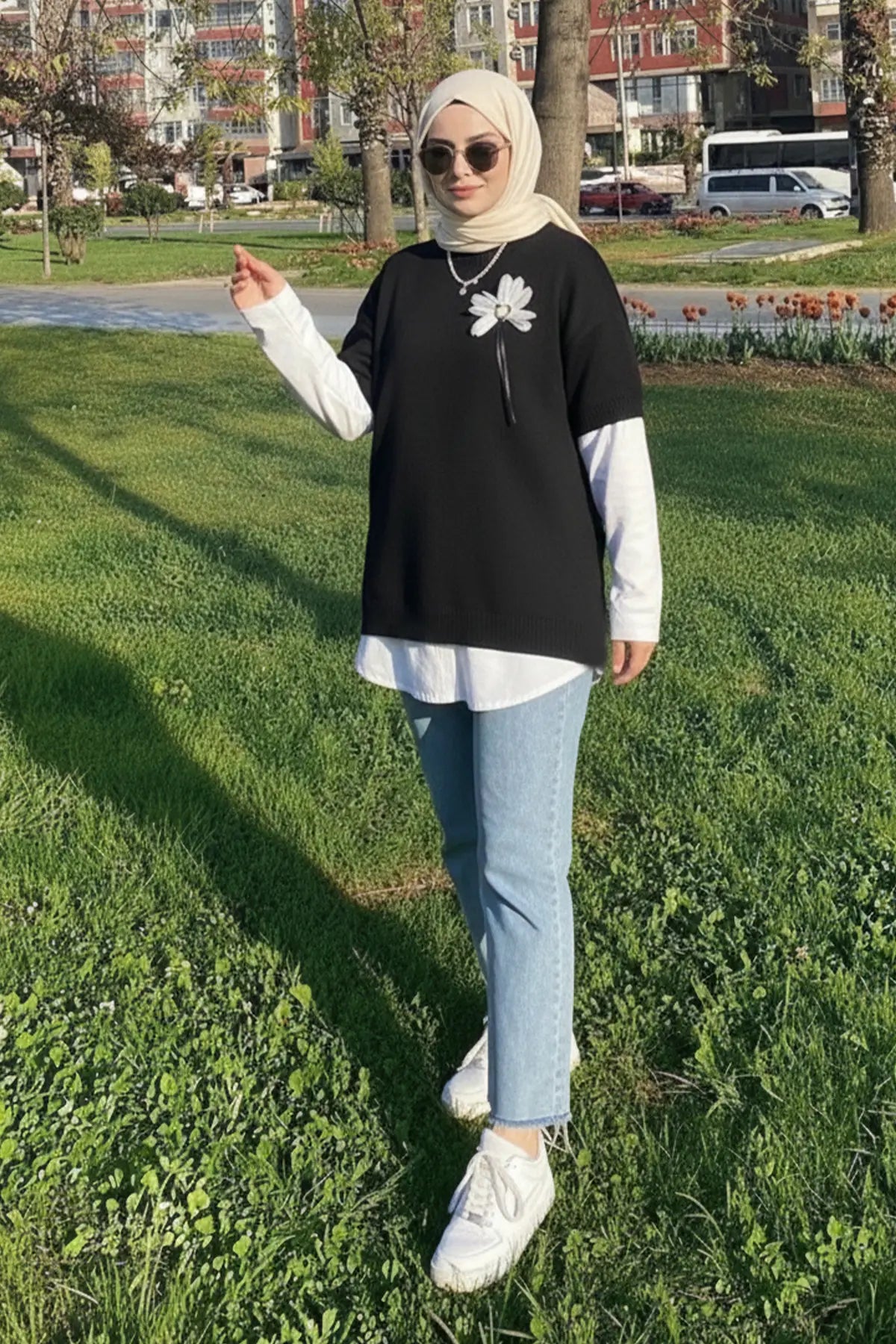 Oversized Ribbed Knit Sweater, view 2