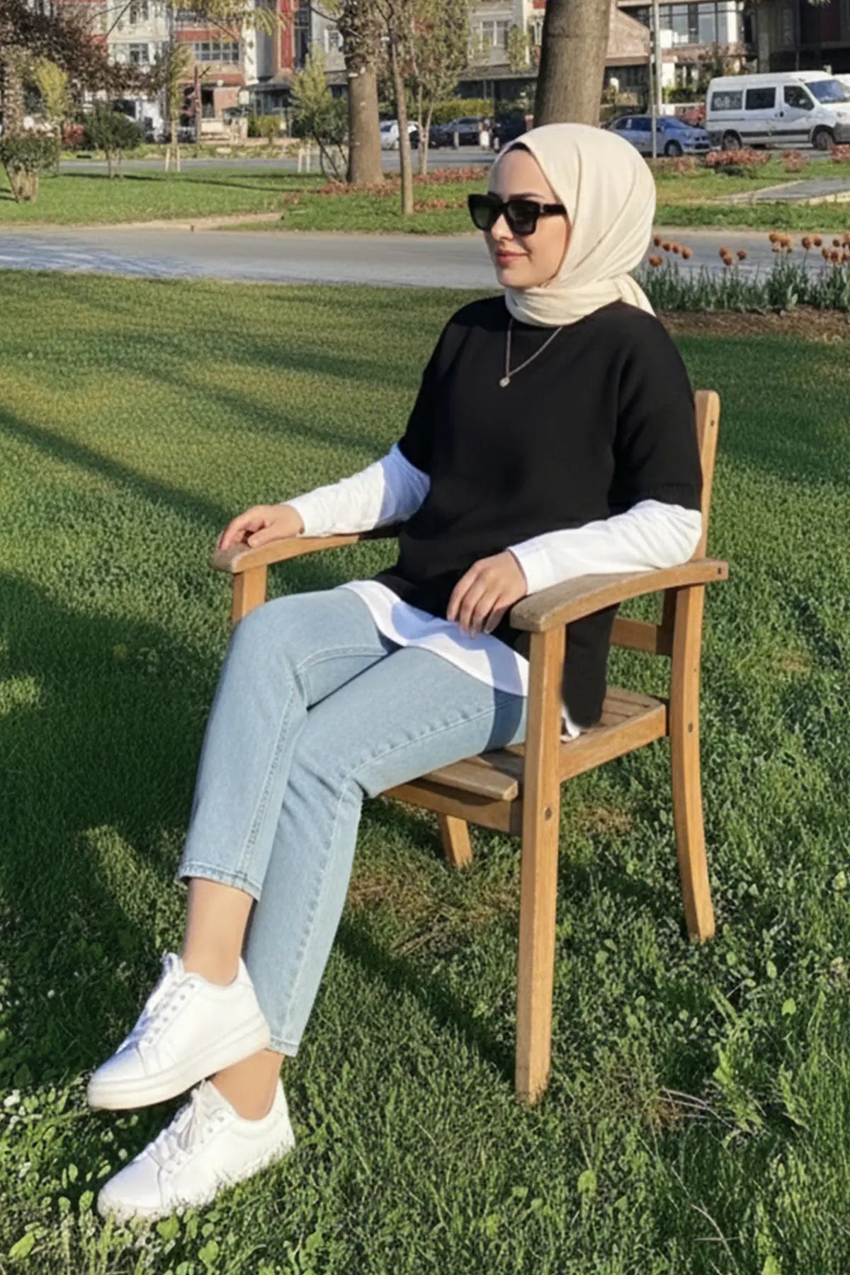 Oversized Ribbed Knit Sweater, view 3