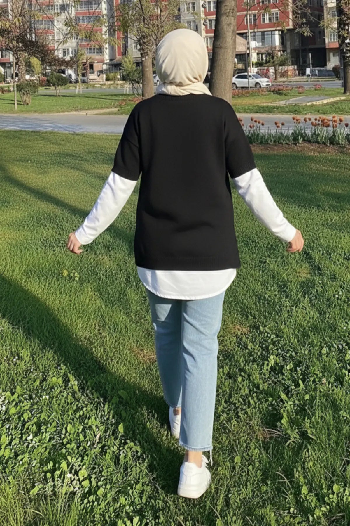 Oversized Ribbed Knit Sweater, view 5