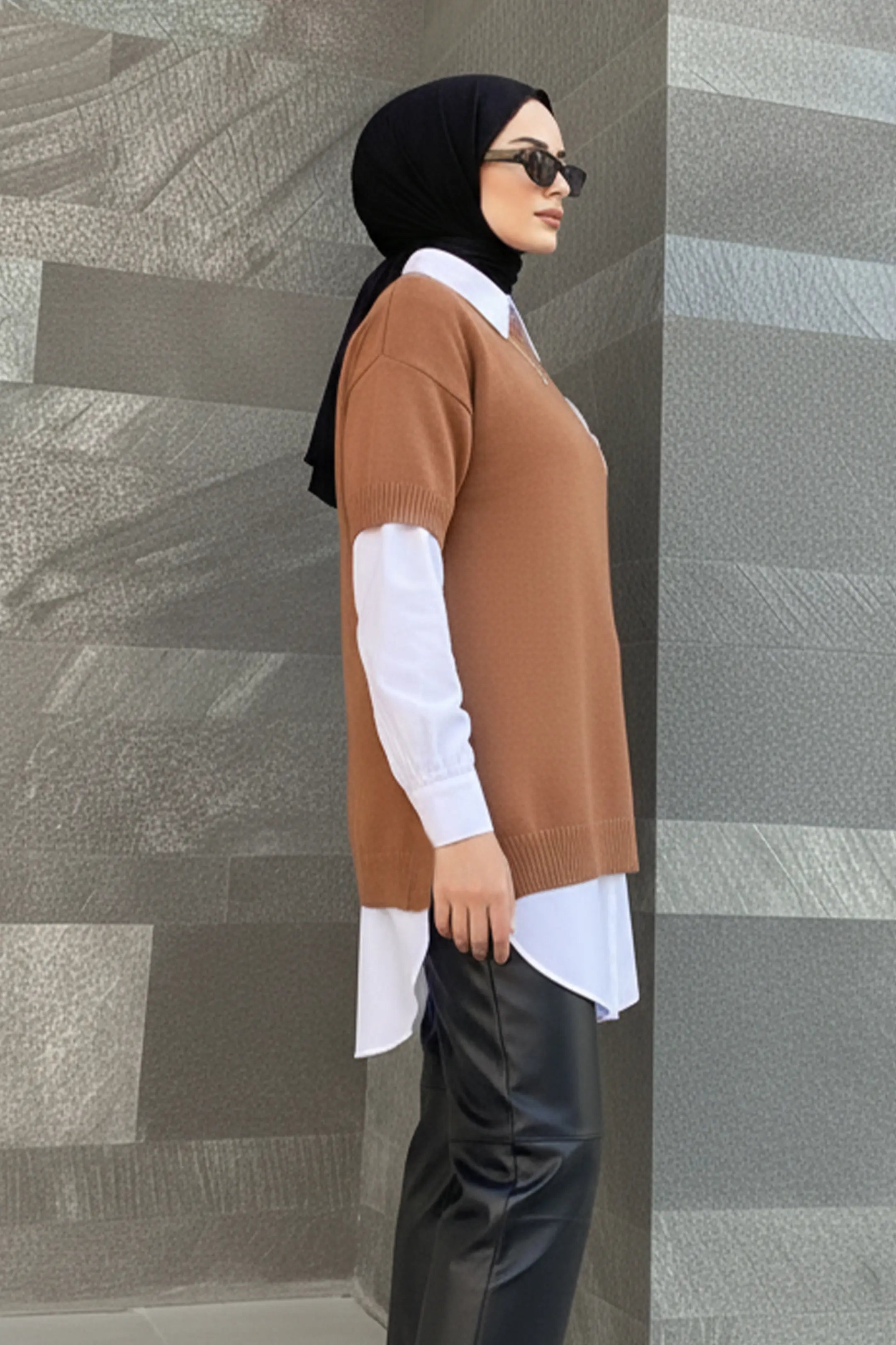Oversized Ribbed Knit Sweater, view 2