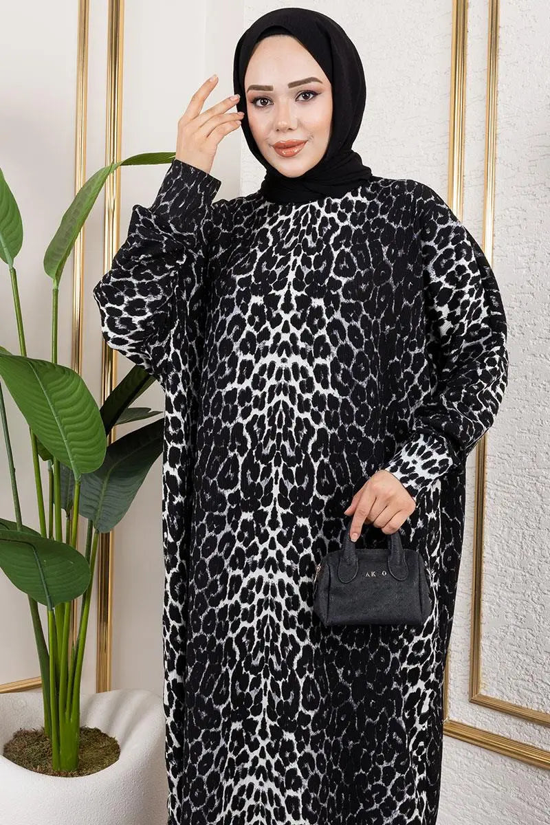 Patterned Crepe Dress, view 2