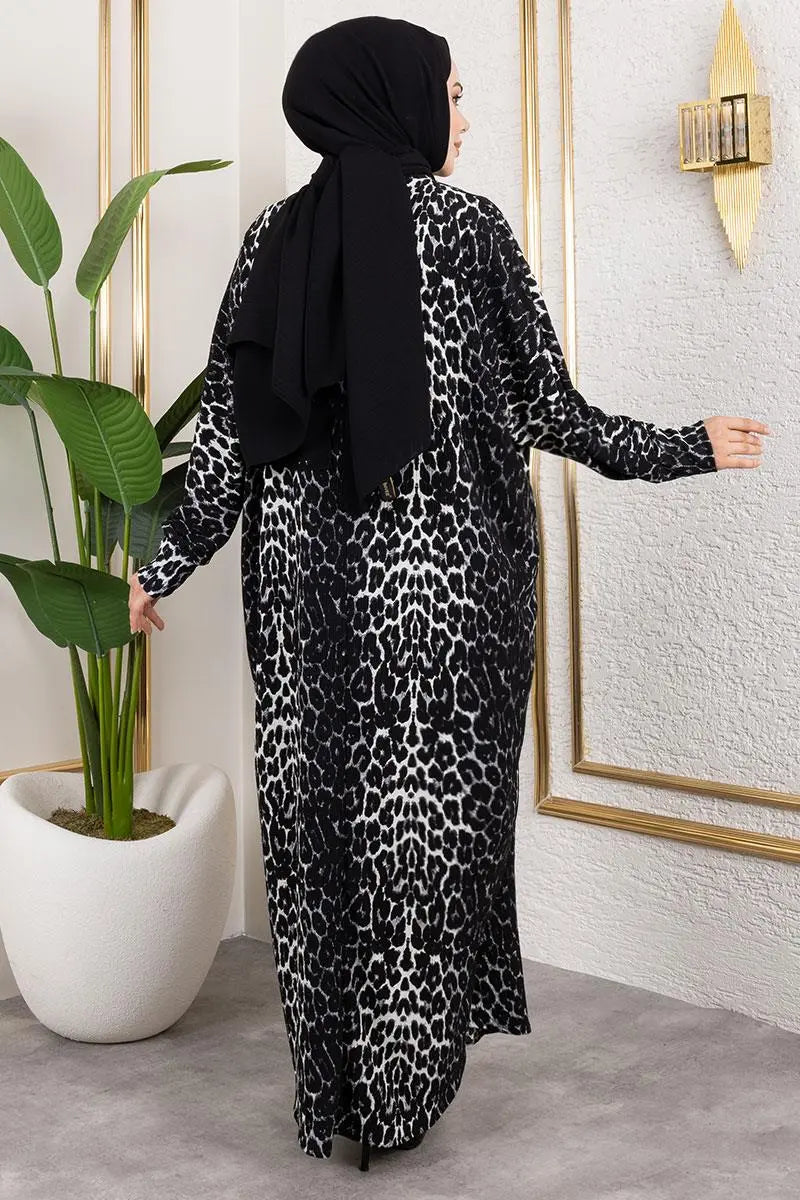 Patterned Crepe Dress, view 4