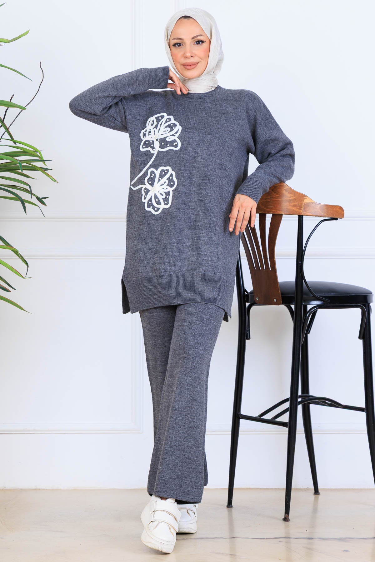Knitwear Set With Embroidery Details by NEOMODEST