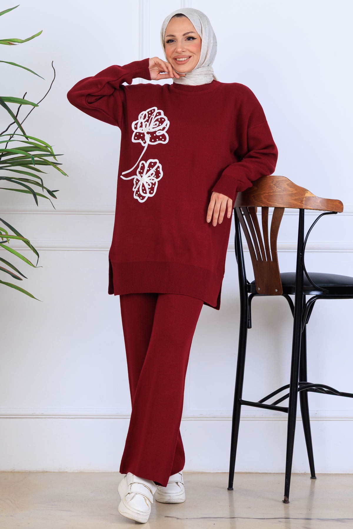 Knitwear Set With Embroidery Details by NEOMODEST