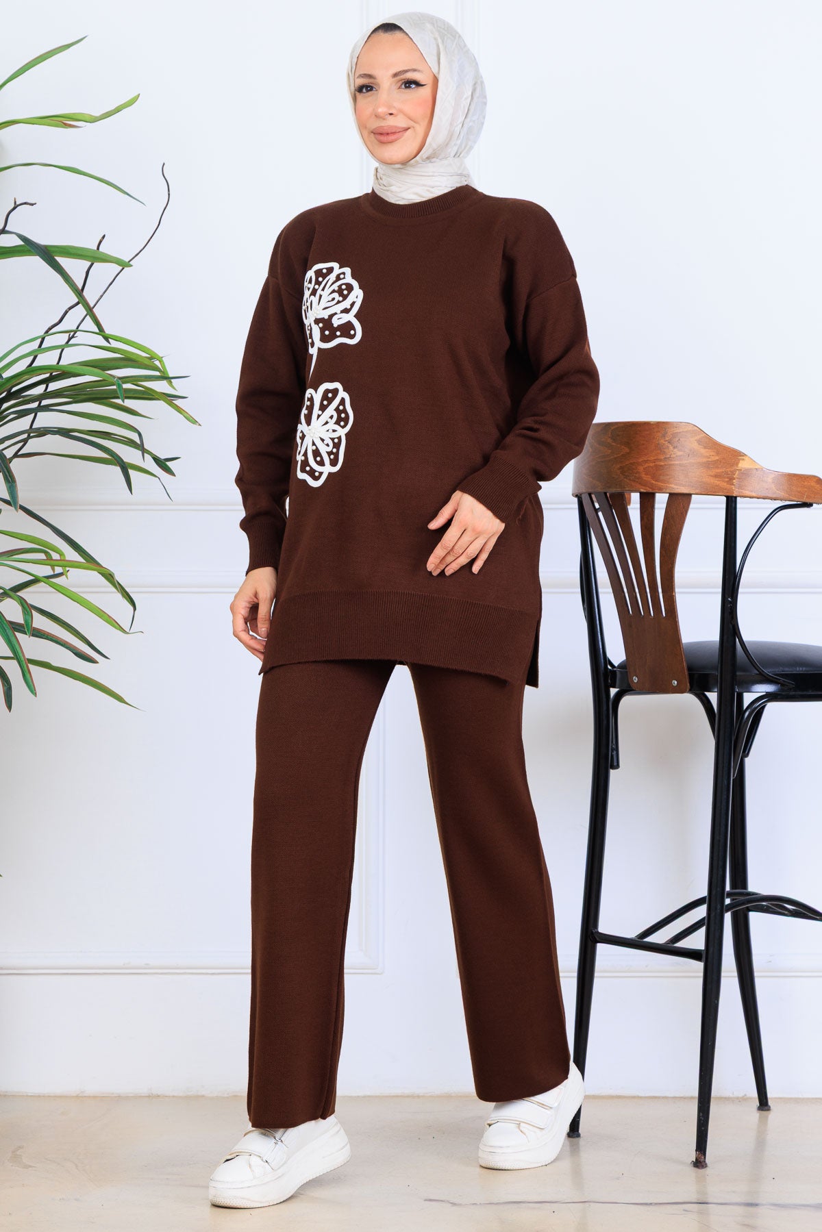 Knitwear Set With Embroidery Details by NEOMODEST