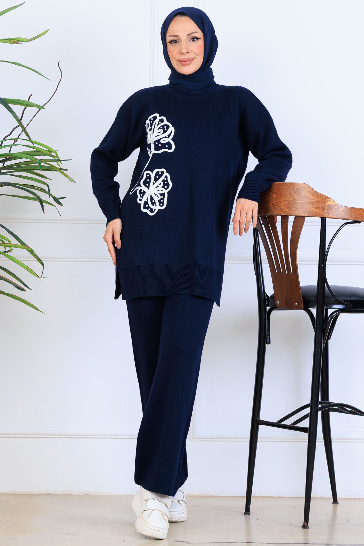 Knitwear Set With Embroidery Details by NEOMODEST