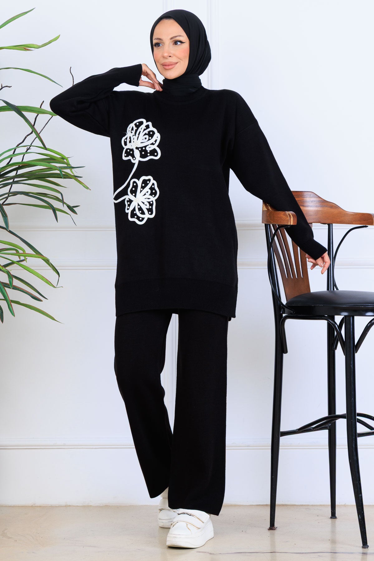Knitwear Set With Embroidery Details by NEOMODEST