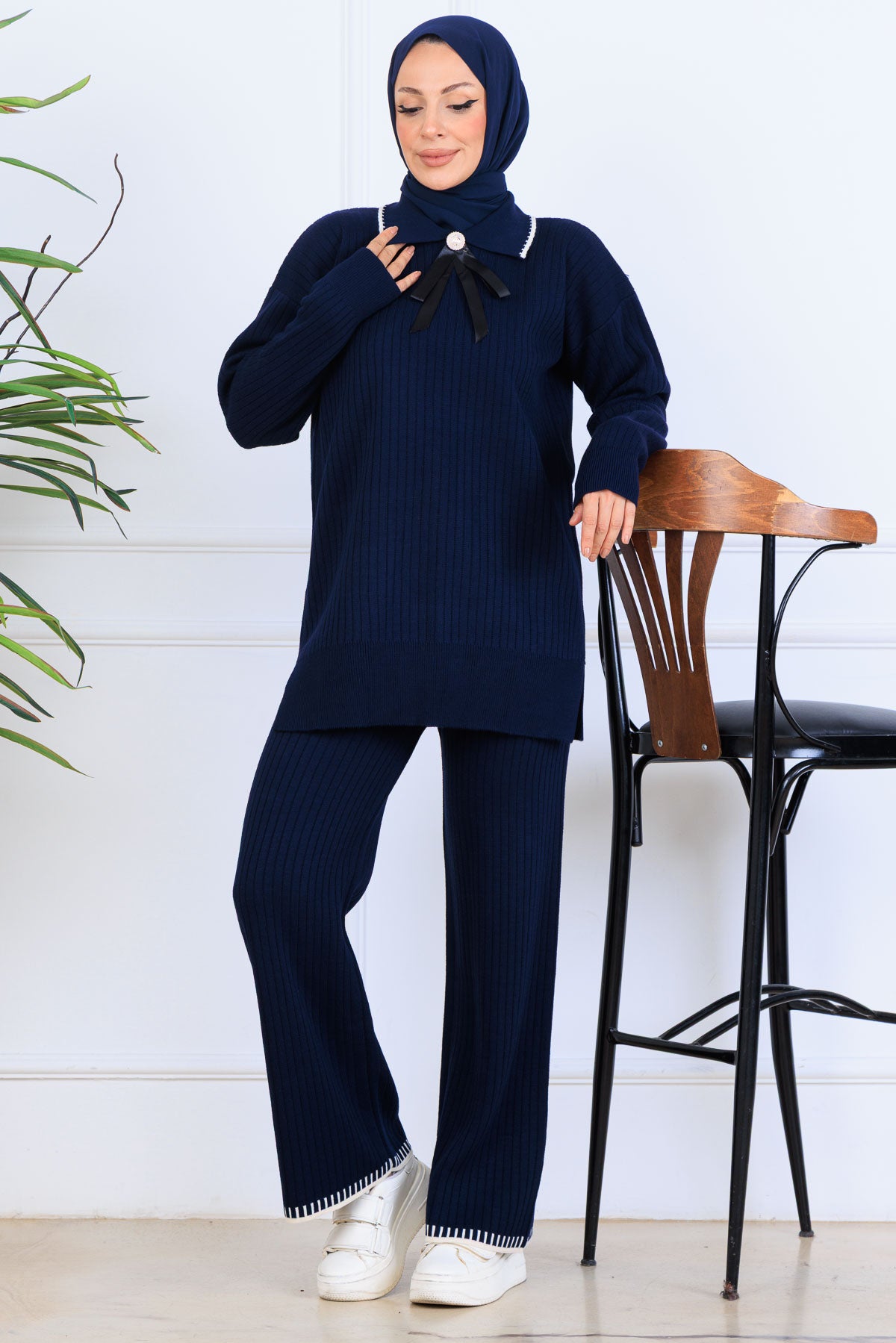 Ribbon Detail Knitwear Set by NEOMODEST