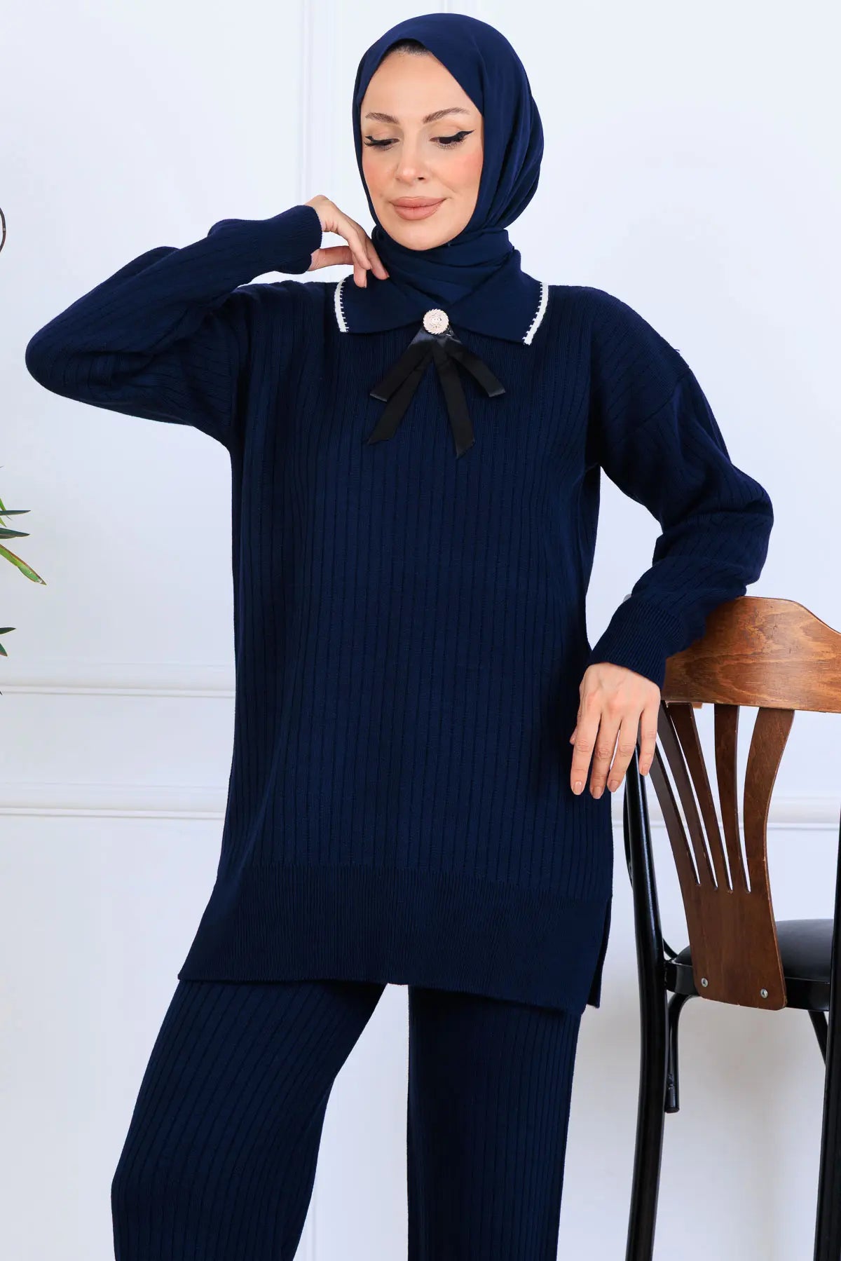 Ribbon Detail Knitwear Set, view 3