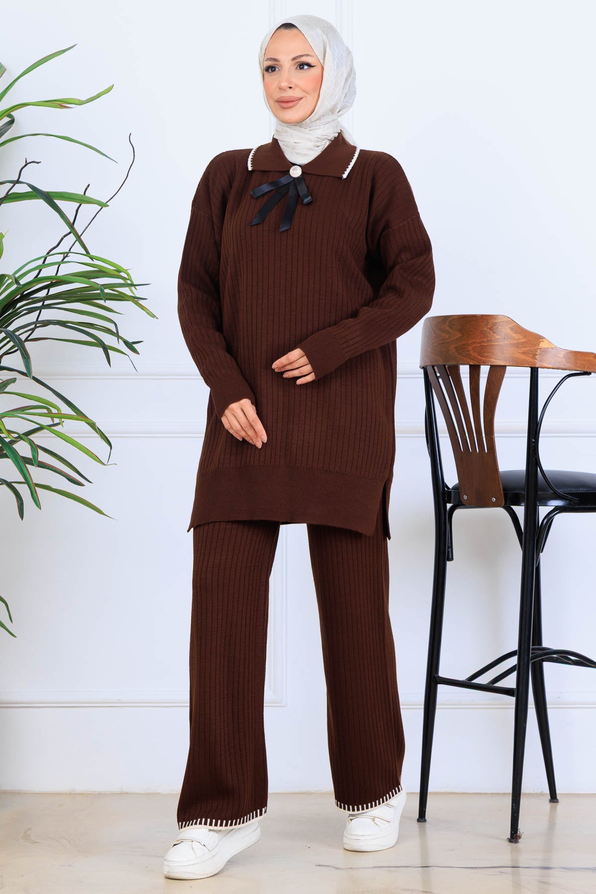 Ribbon Detail Knitwear Set by NEOMODEST