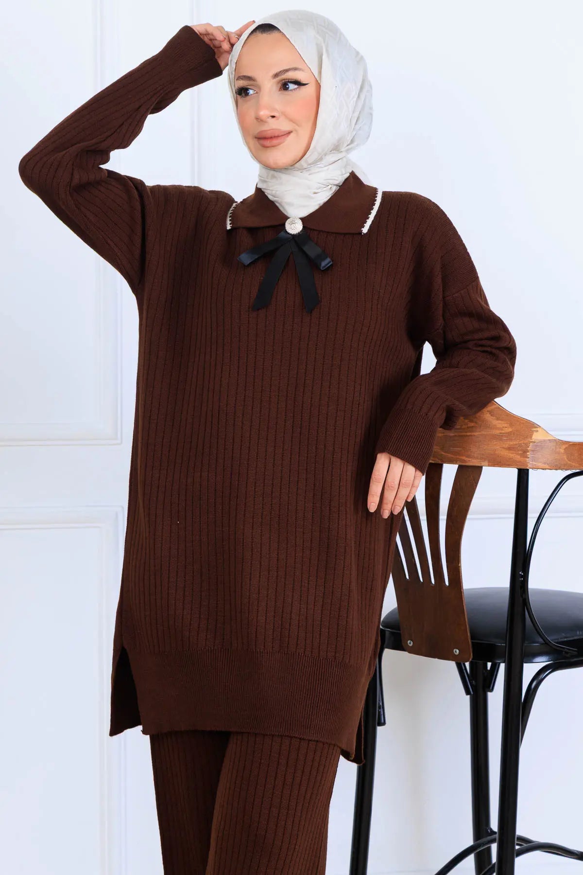 Ribbon Detail Knitwear Set, view 3