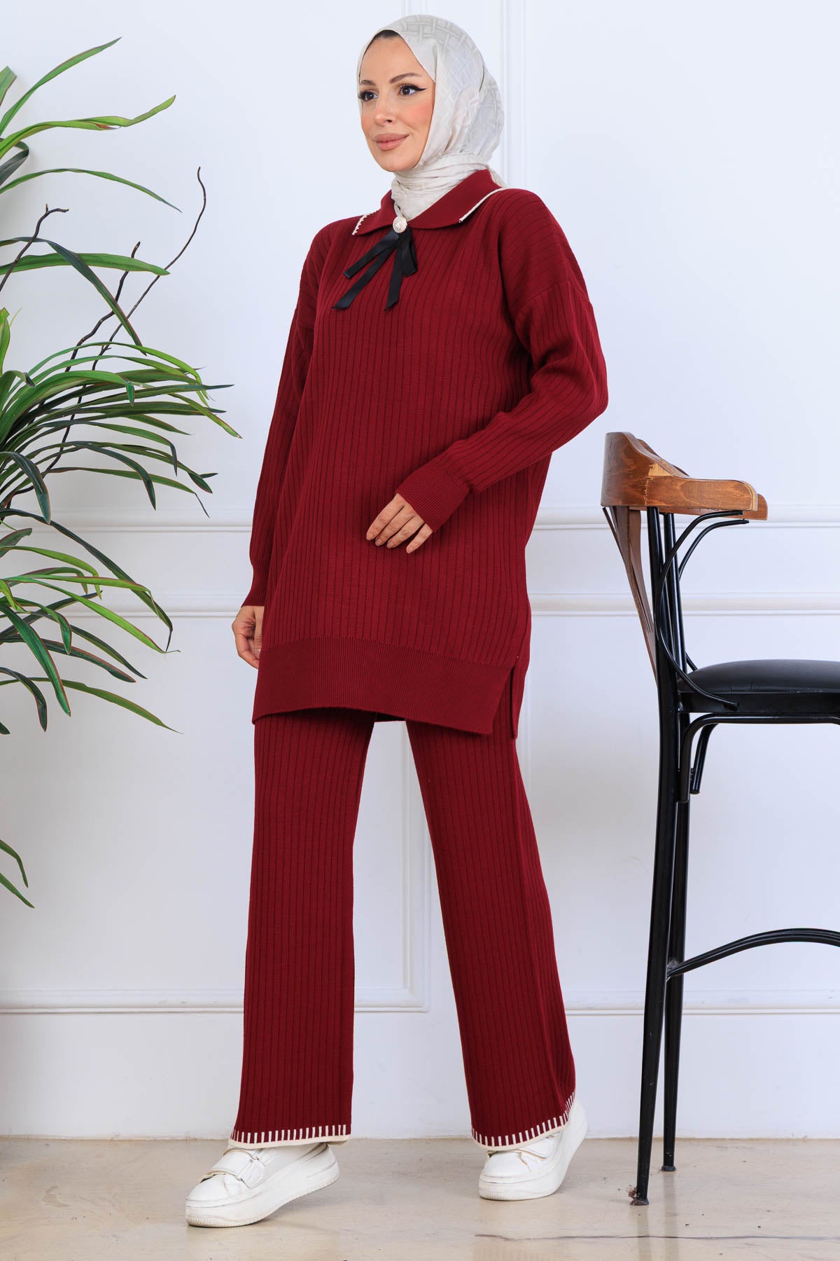 Ribbon Detail Knitwear Set by NEOMODEST