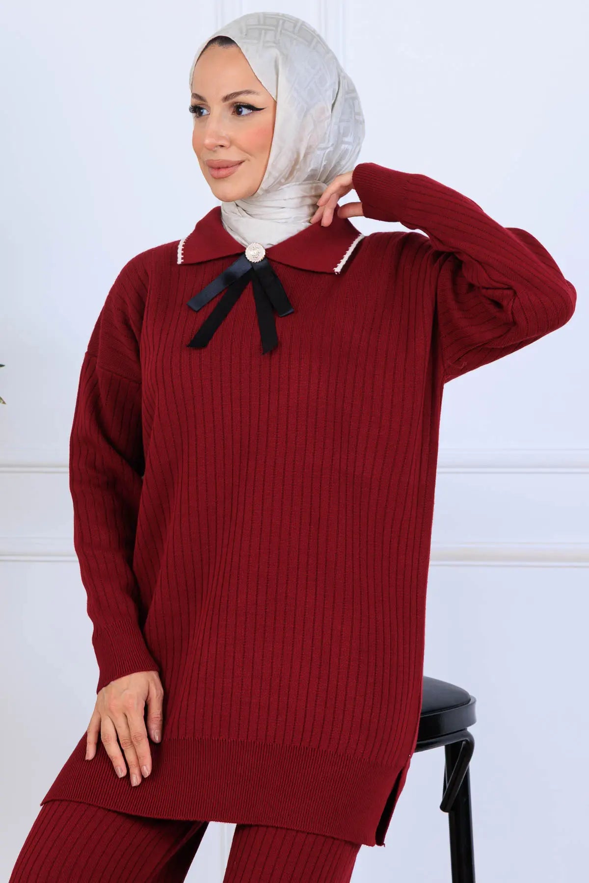 Ribbon Detail Knitwear Set, view 3