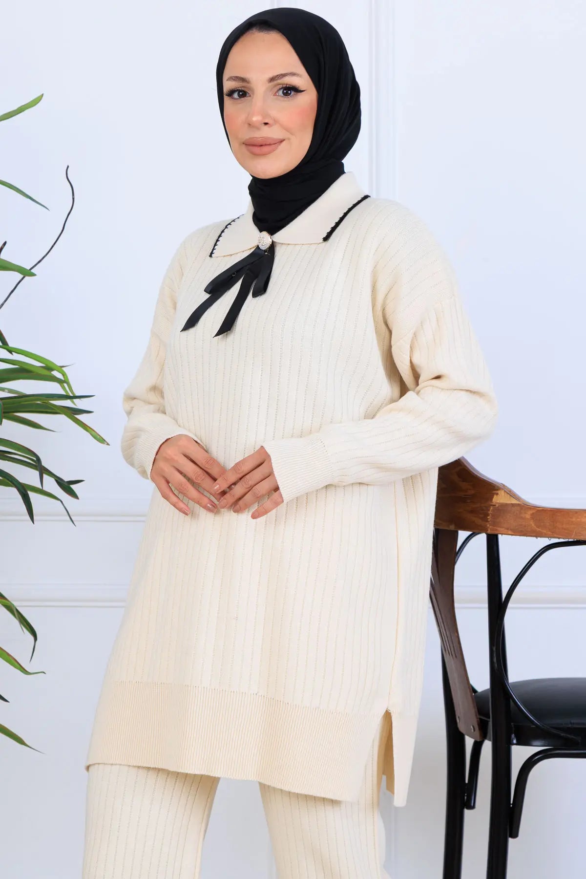 Ribbon Detail Knitwear Set, view 2