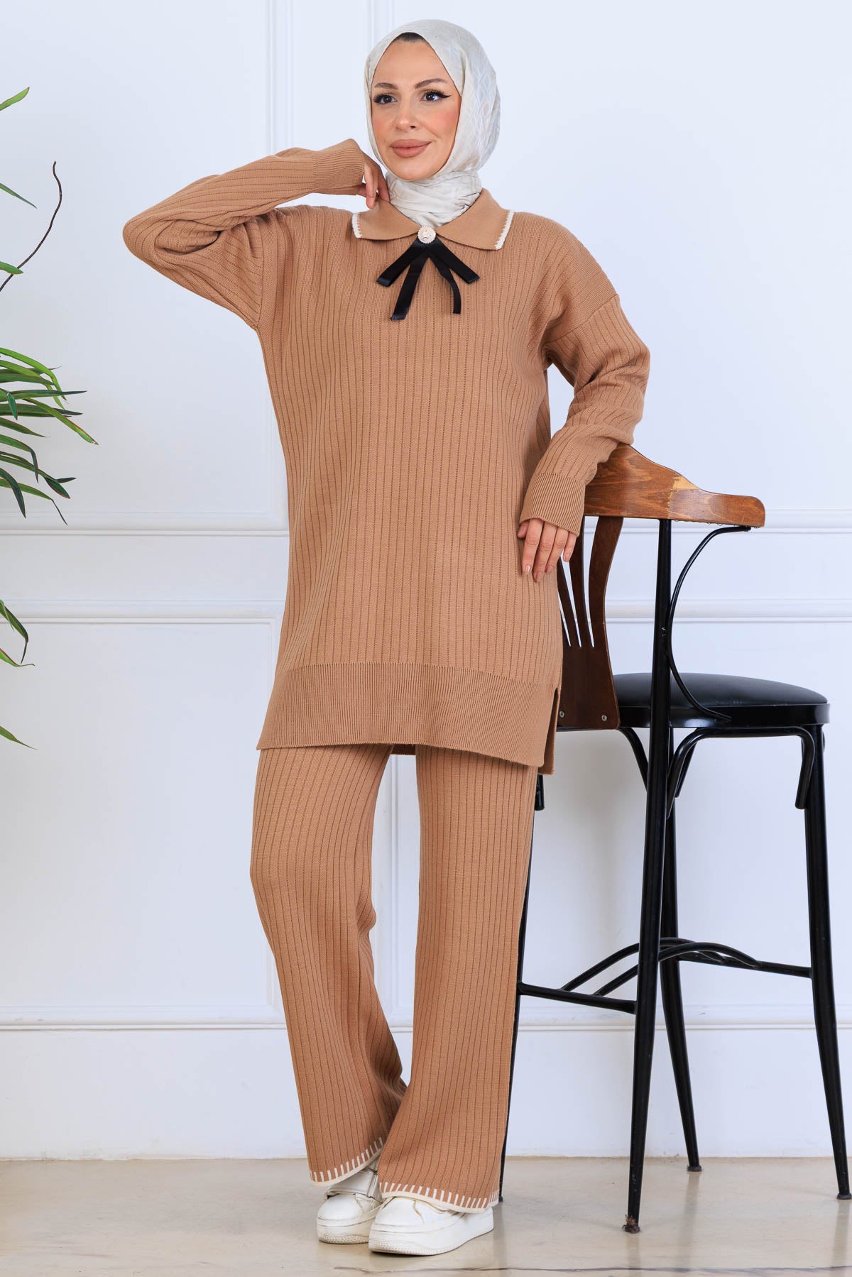 Ribbon Detail Knitwear Set by NEOMODEST
