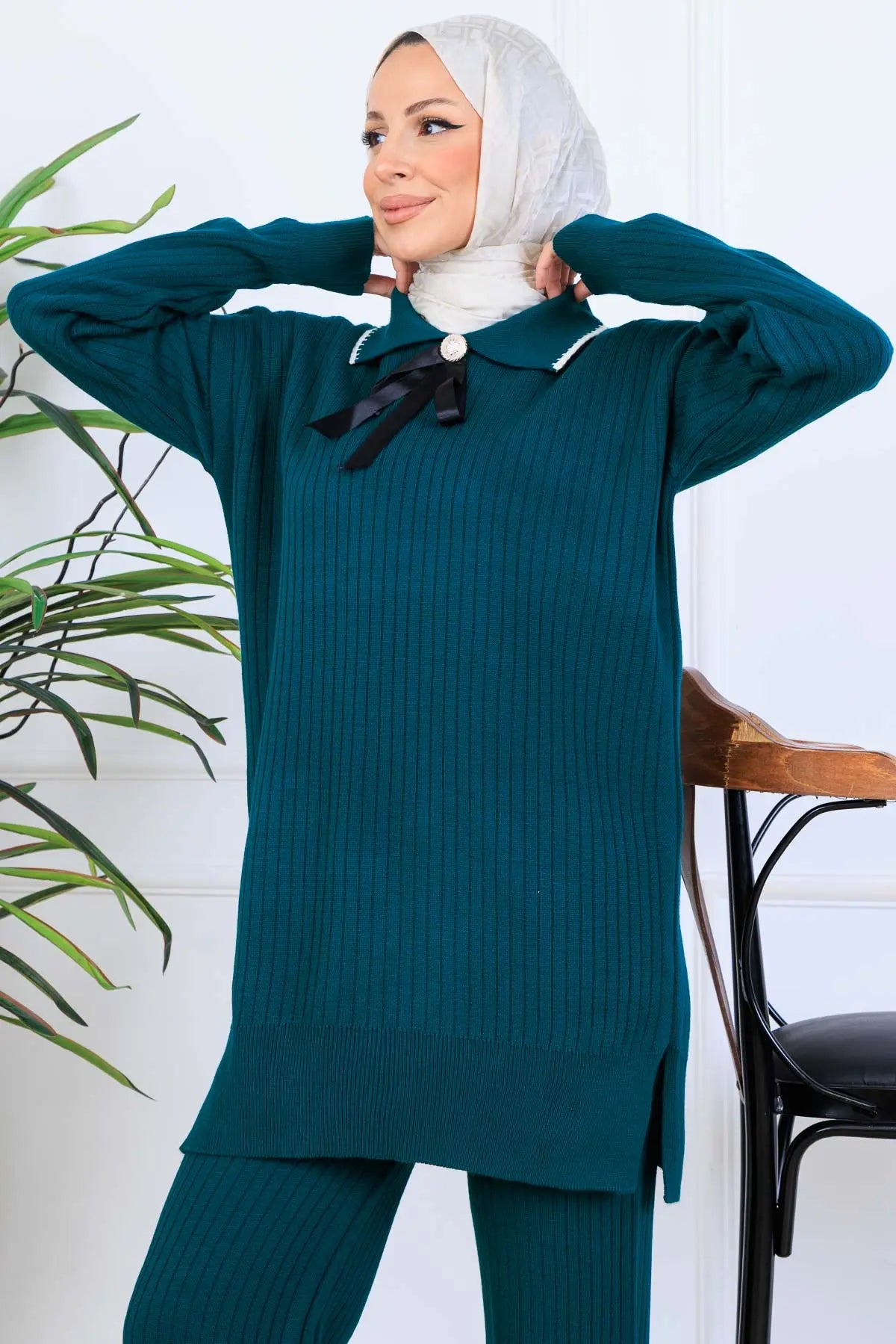 Ribbon Detail Knitwear Set, view 3
