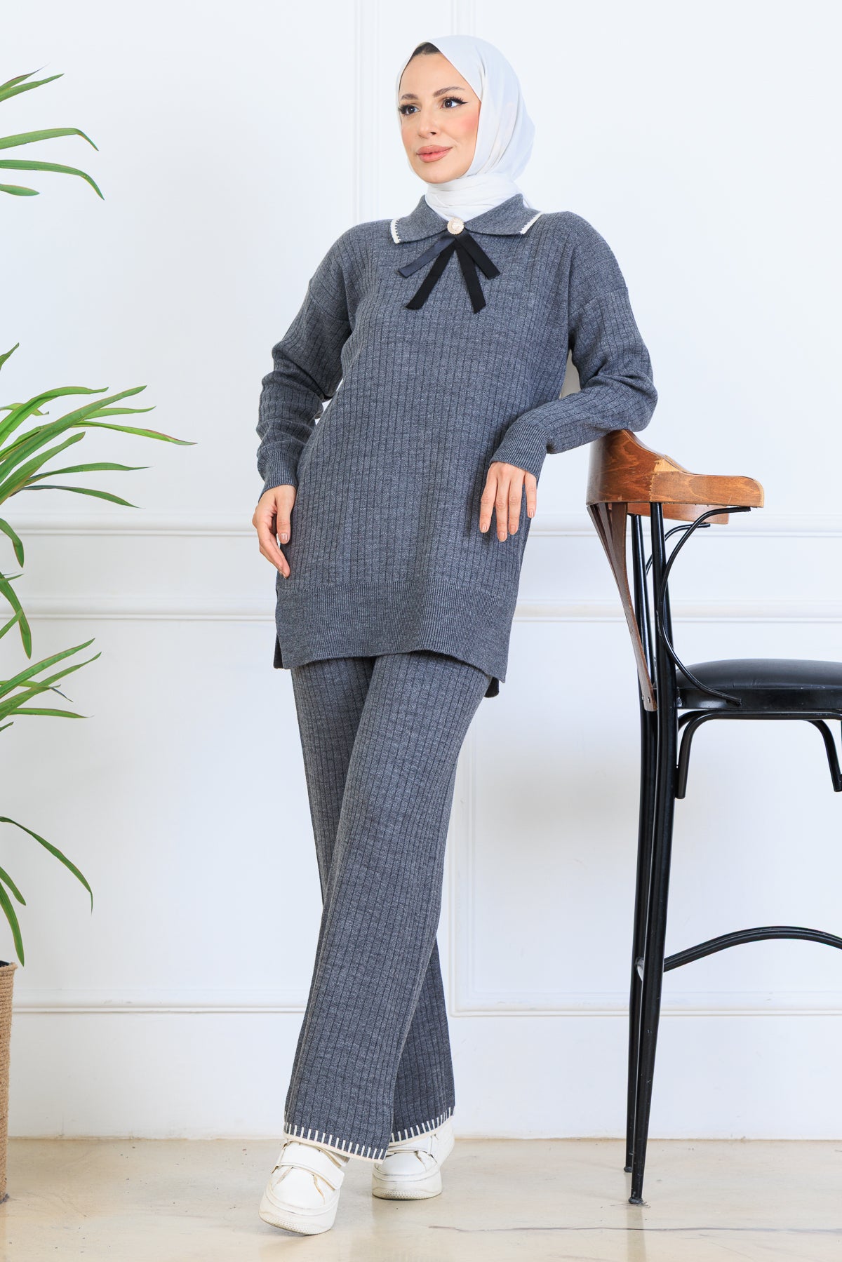 Ribbon Detail Knitwear Set by NEOMODEST