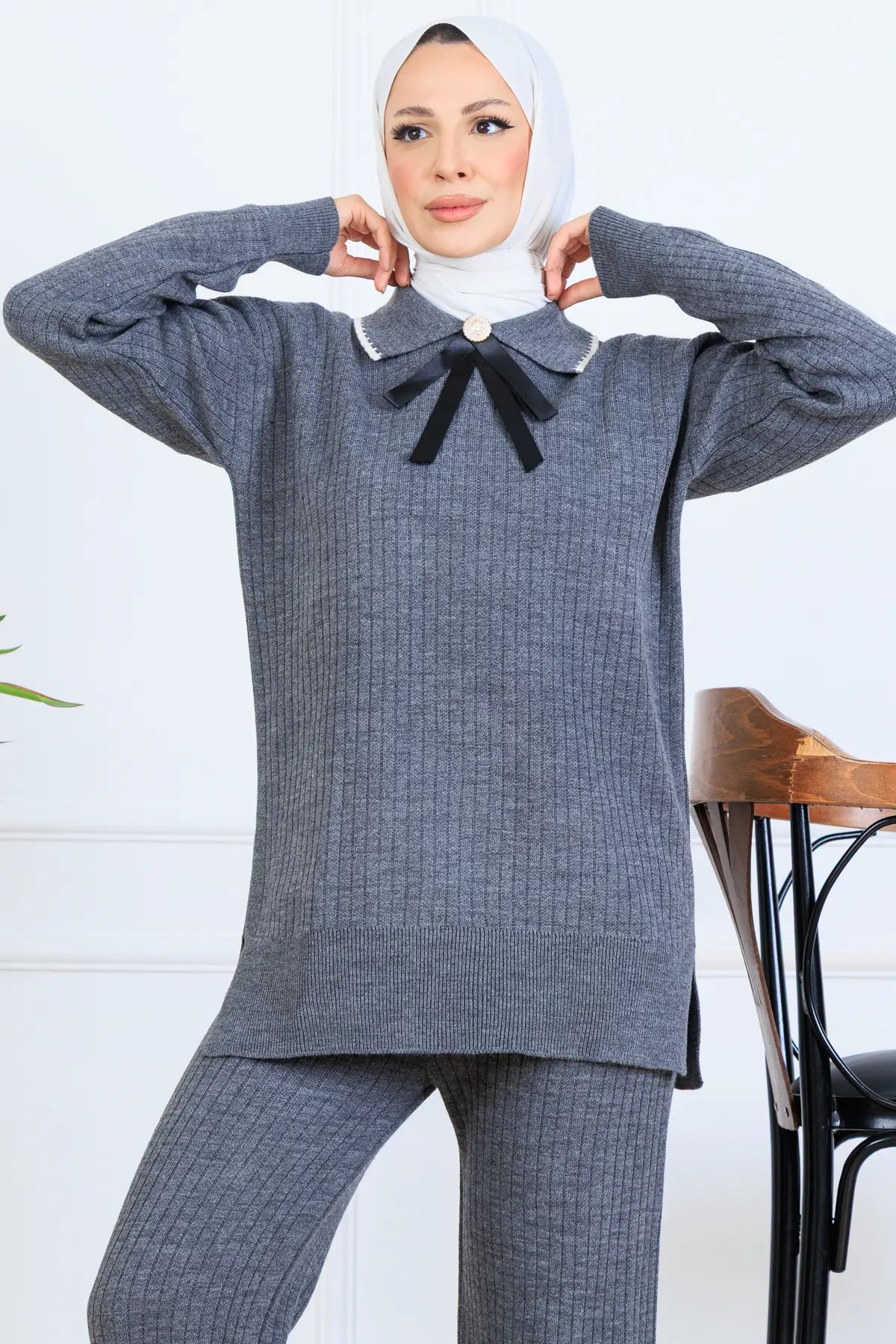 Ribbon Detail Knitwear Set, view 2