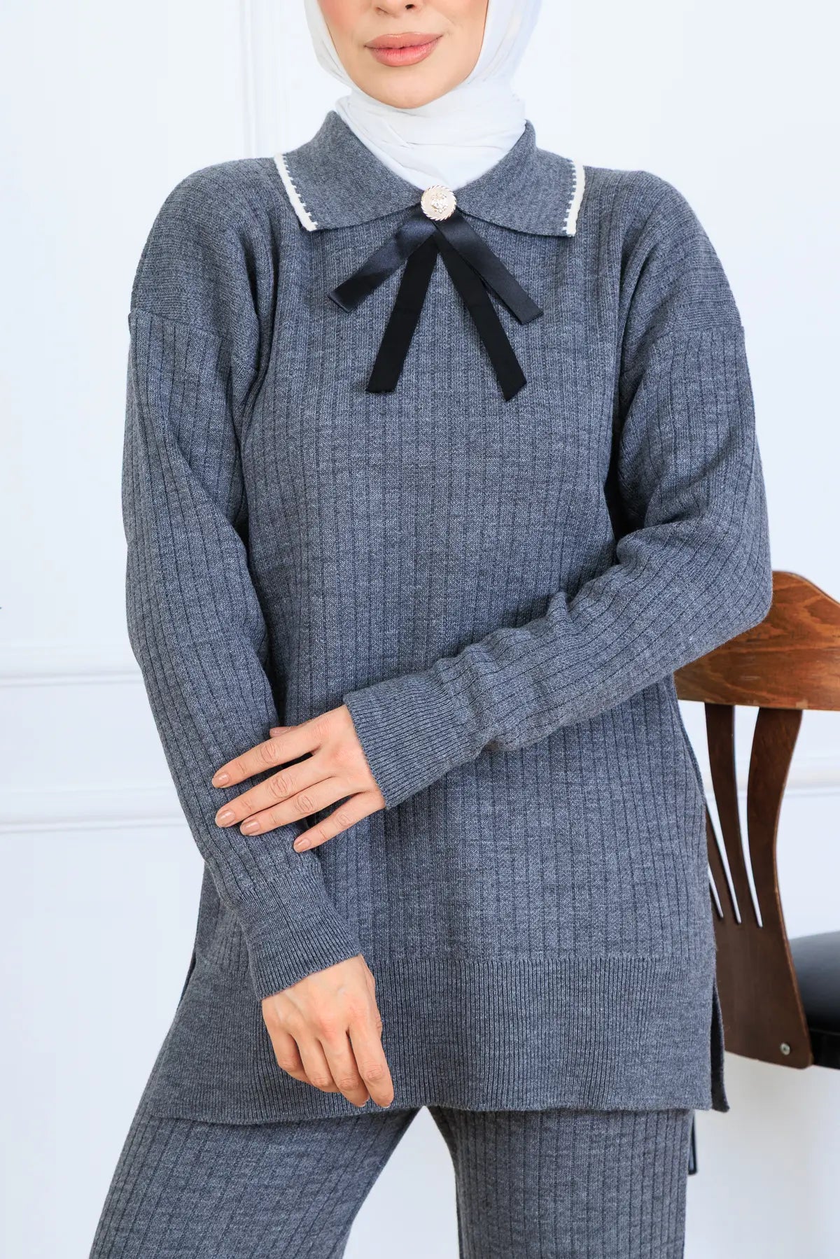 Ribbon Detail Knitwear Set, view 3