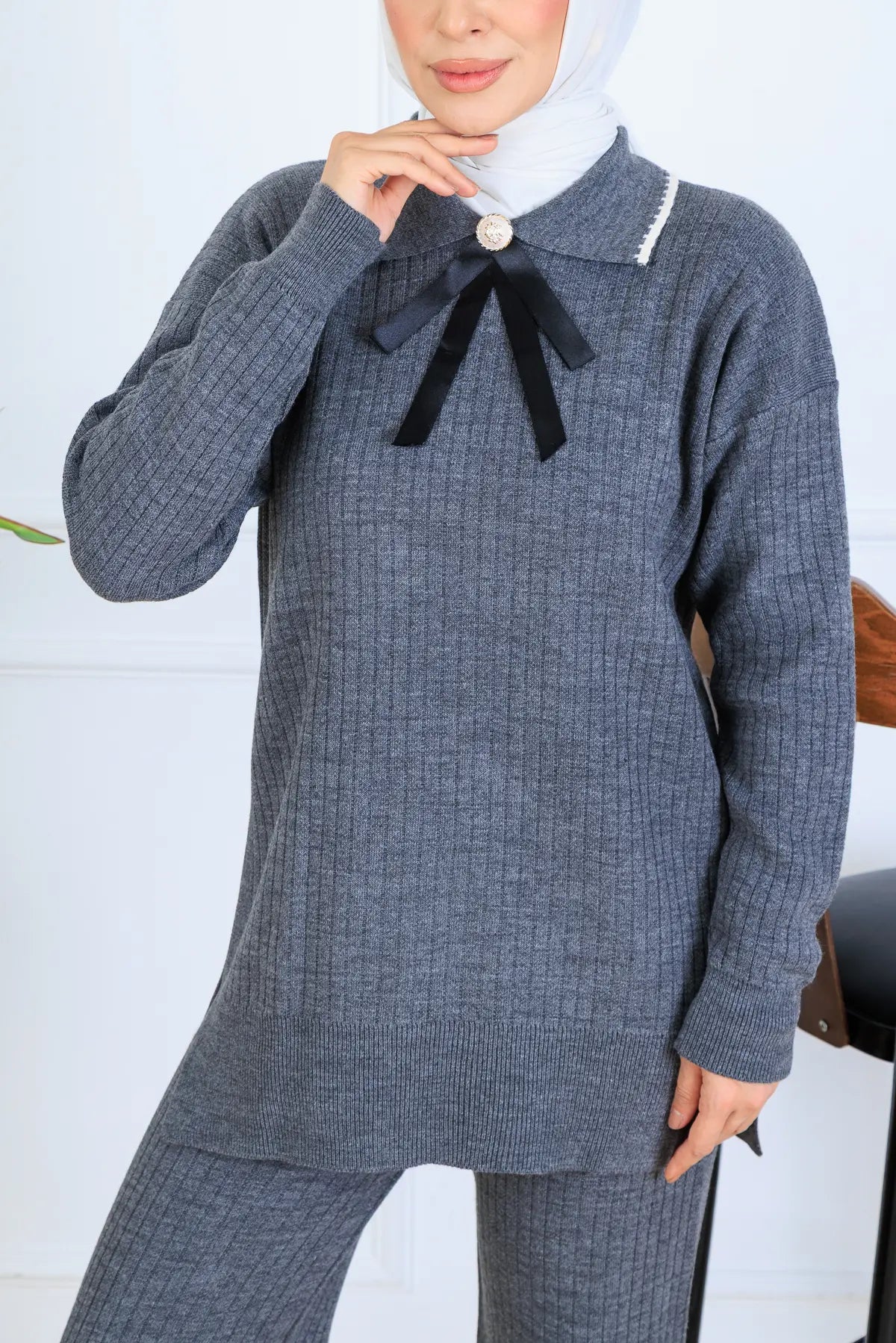Ribbon Detail Knitwear Set, view 4