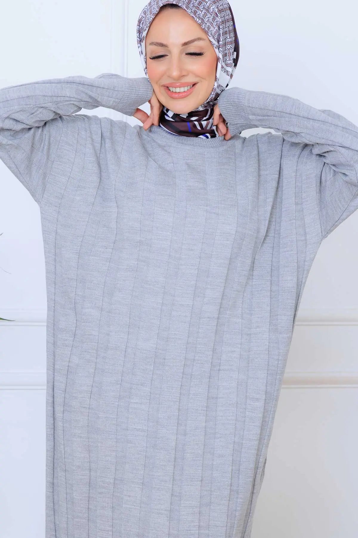 Self-striped Knit Dress, view 3